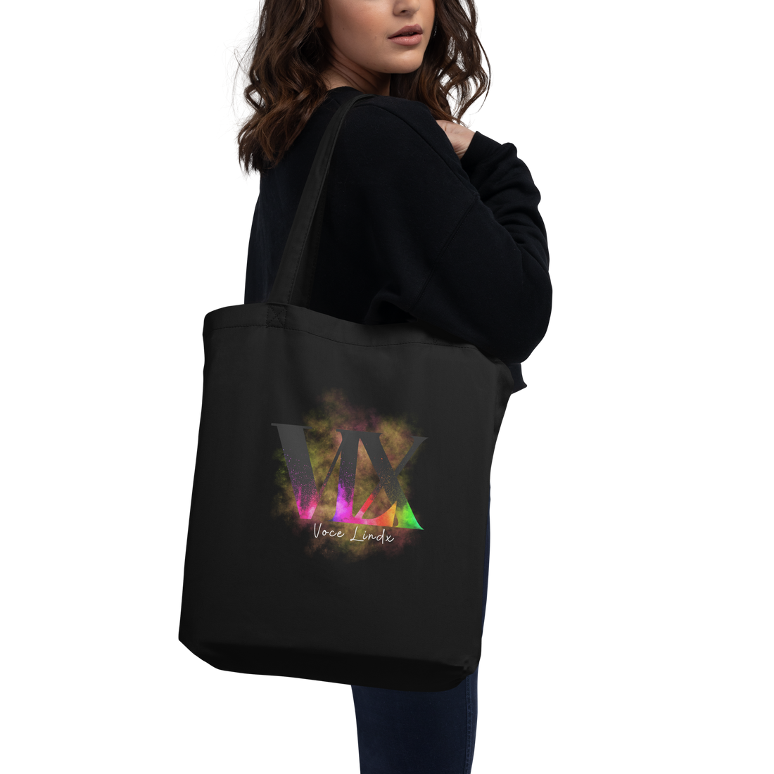 Eco Tote Bag – “Two Moons” Celestial Print | Reusable Cotton Shopping Bag | Voce Lindx
