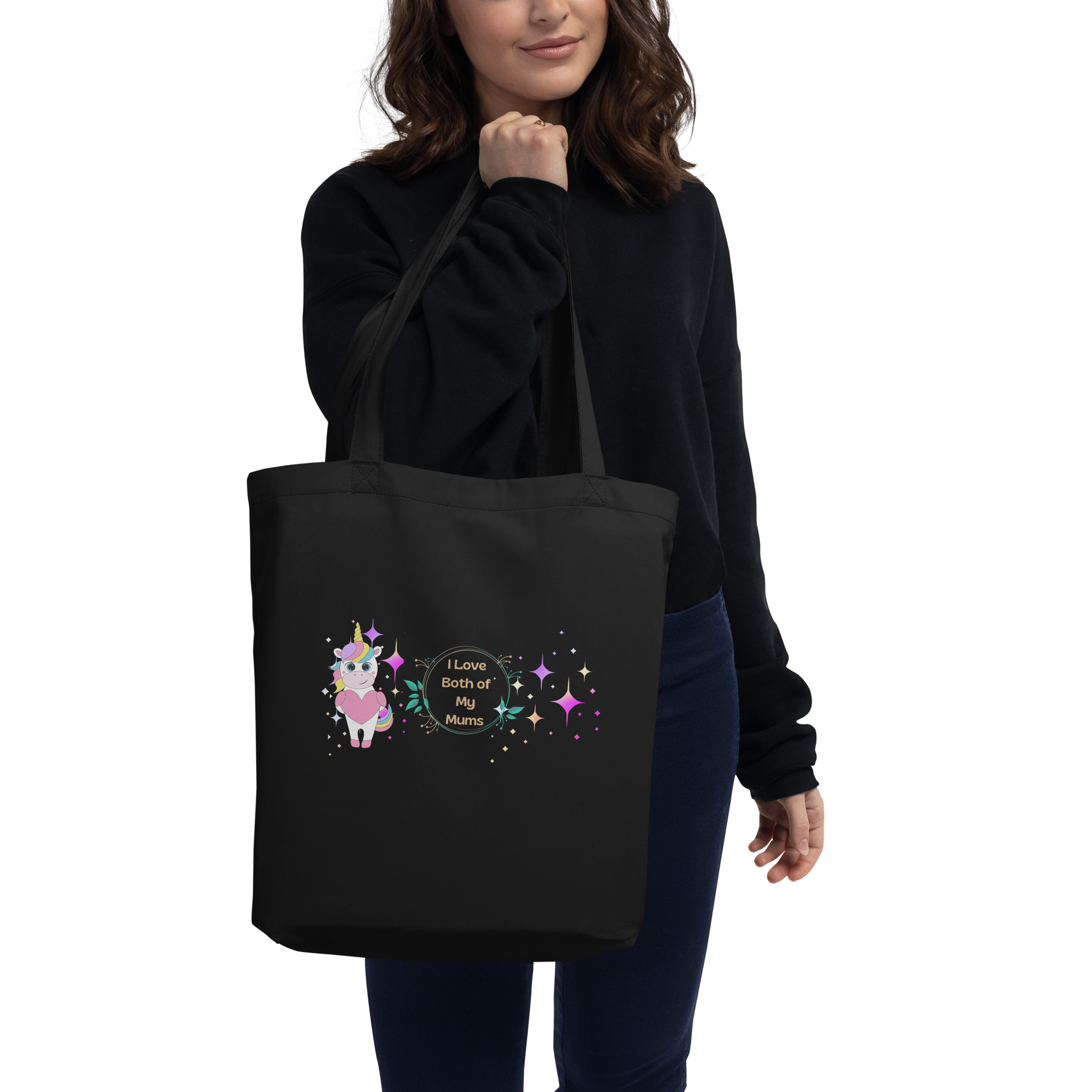 Eco Tote Bag – “Two Moons” Celestial Print | Reusable Cotton Shopping Bag | Voce Lindx