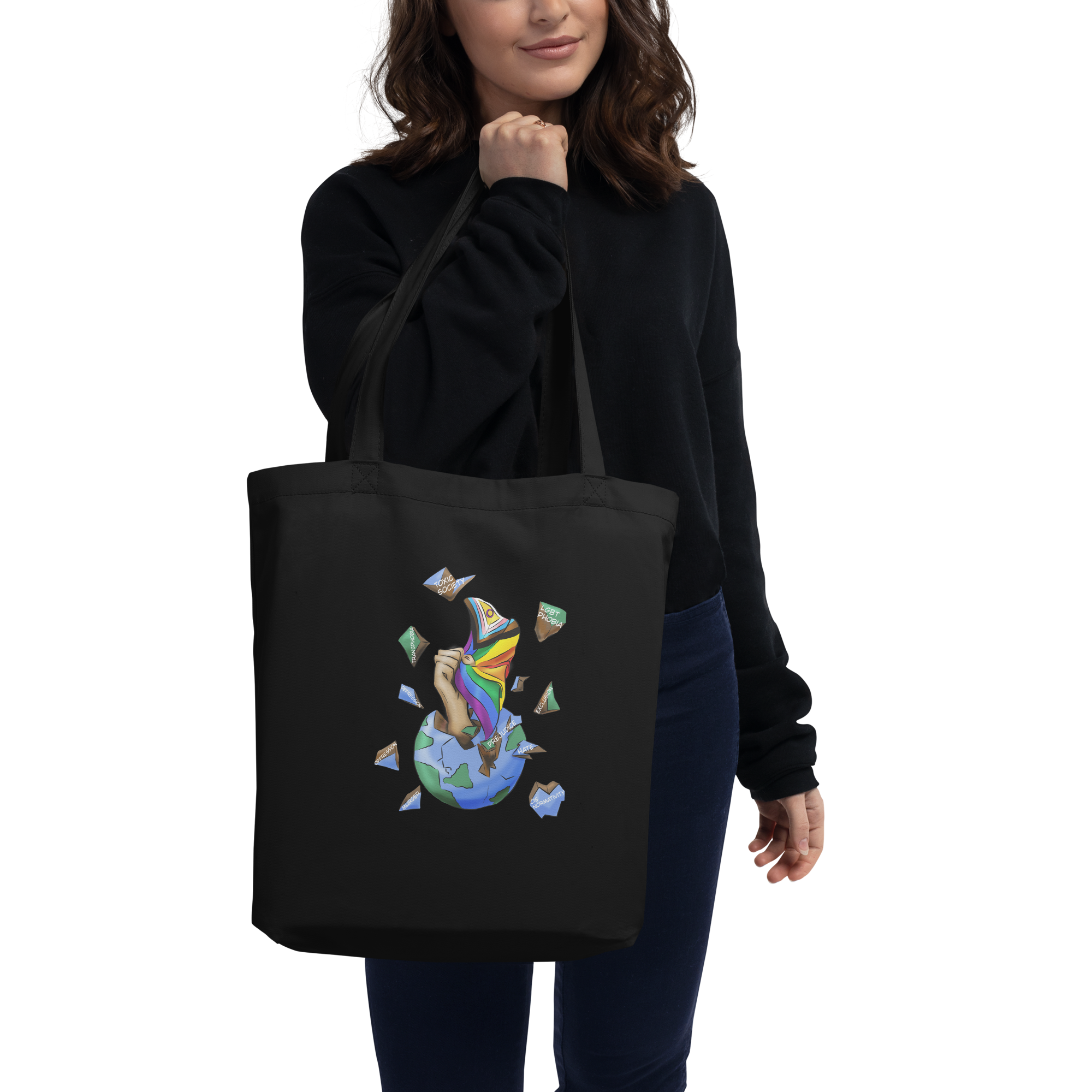 Eco Tote Bag – “Planet Resistance” Graphic Print | Organic Cotton Reusable Bag | Voce Lindx