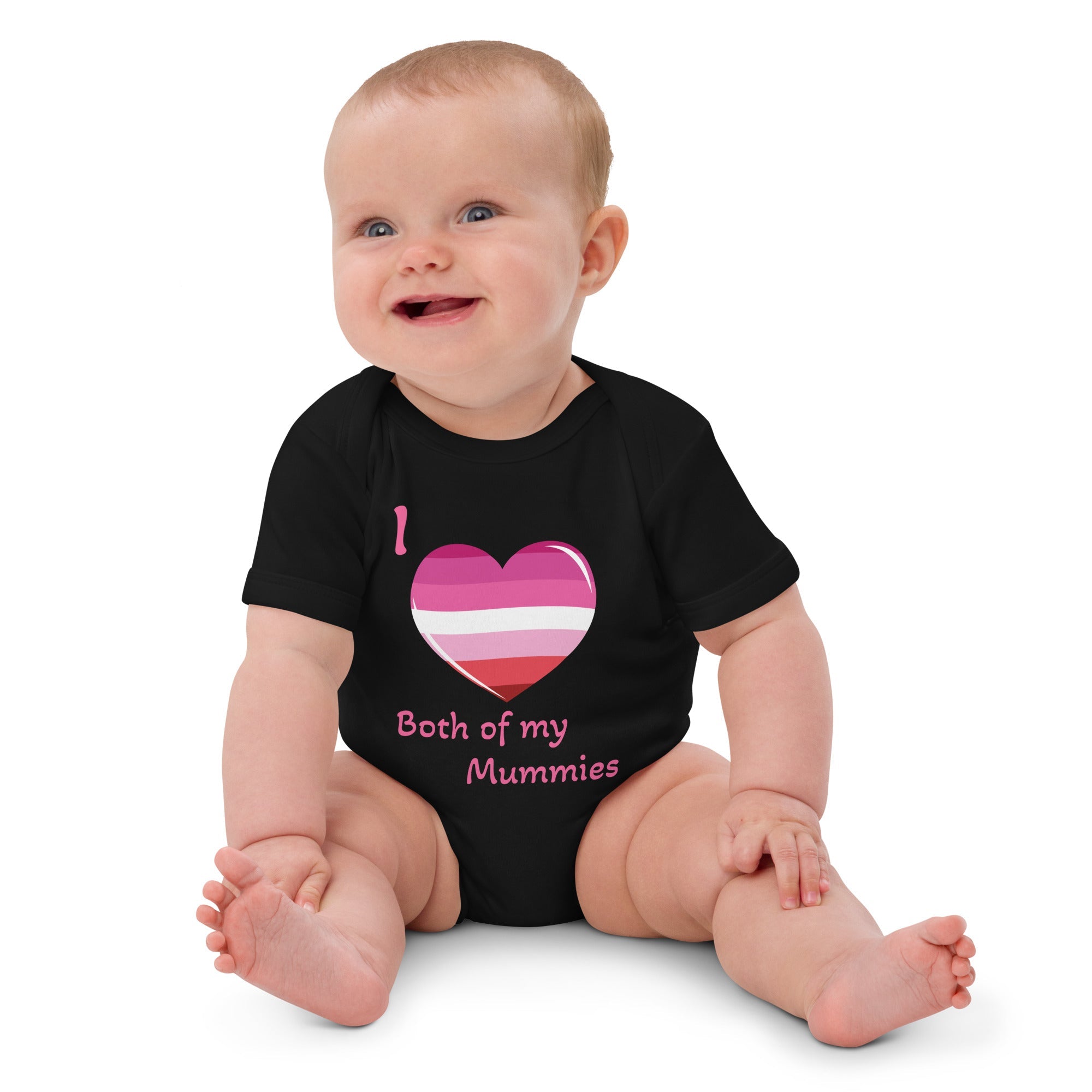 Organic Cotton Baby Bodysuit – Two Mummies Sapphic Pride | Soft, Sustainable, Inclusive Babywear