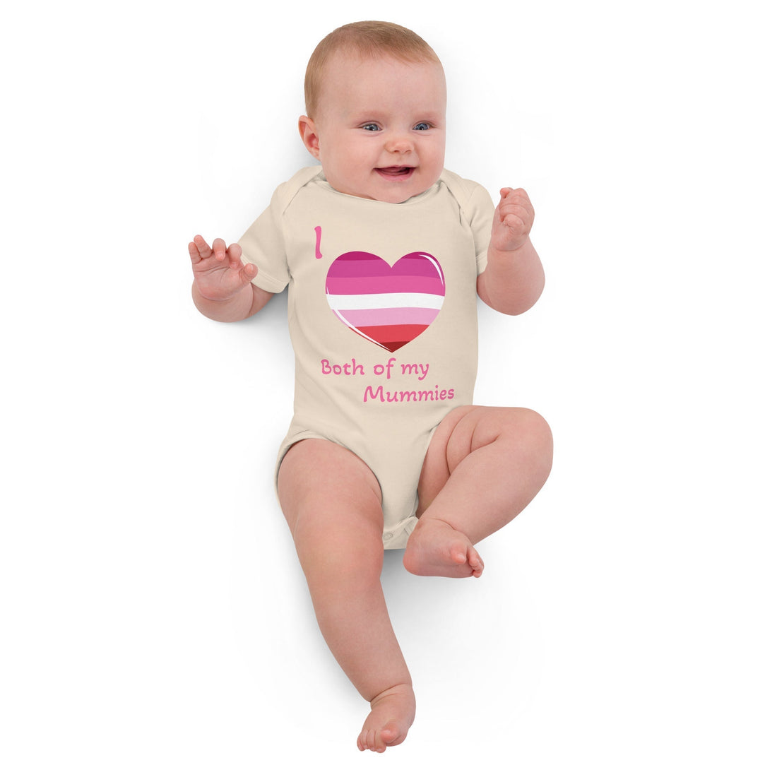 Organic Cotton Baby Bodysuit – Two Mummies Sapphic Pride | Soft, Sustainable, Inclusive Babywear