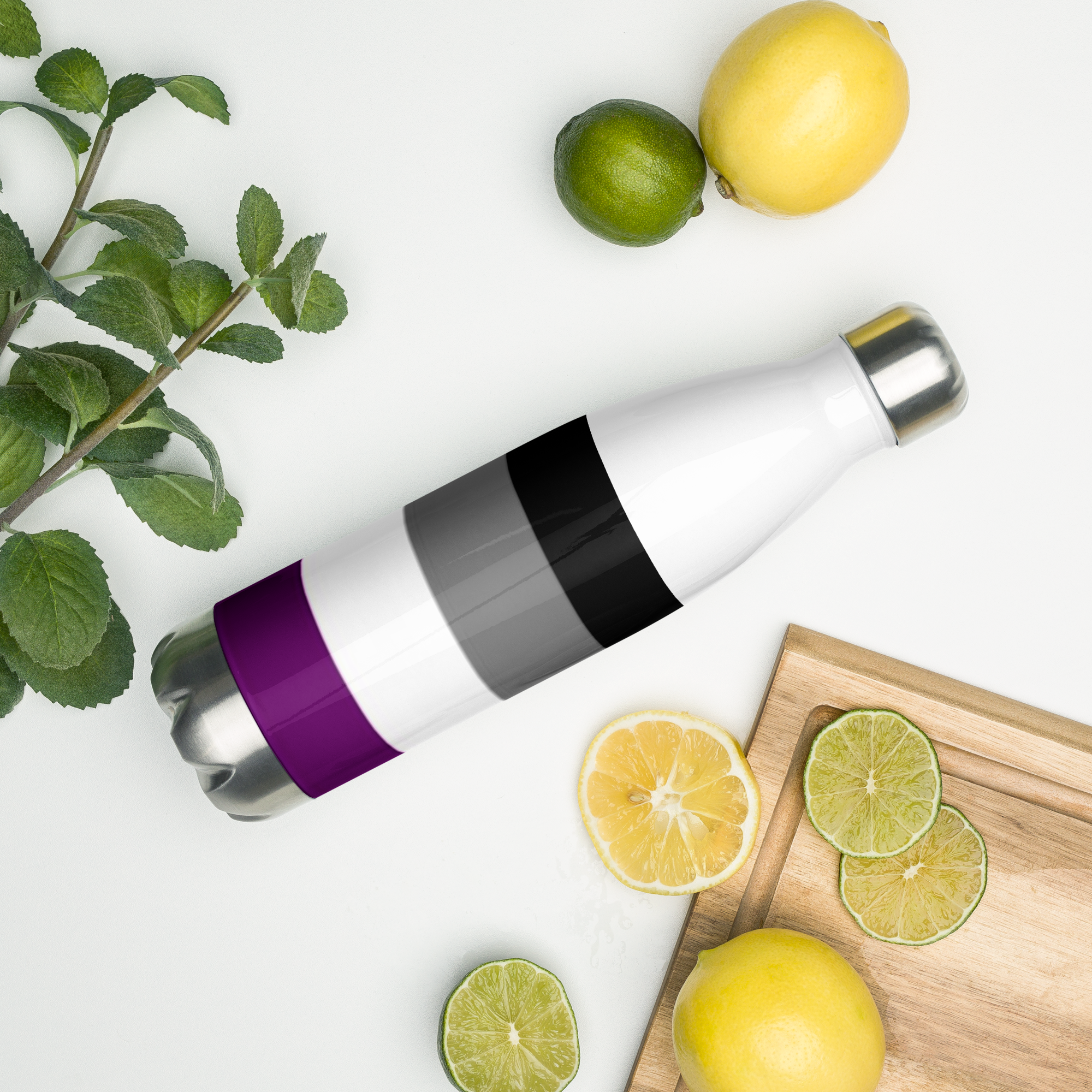 VOCE LINDX Asexual Flag Stainless Steel Water Bottle – 500 ml Vacuum-Insulated, Leak-Proof, Colourful Design