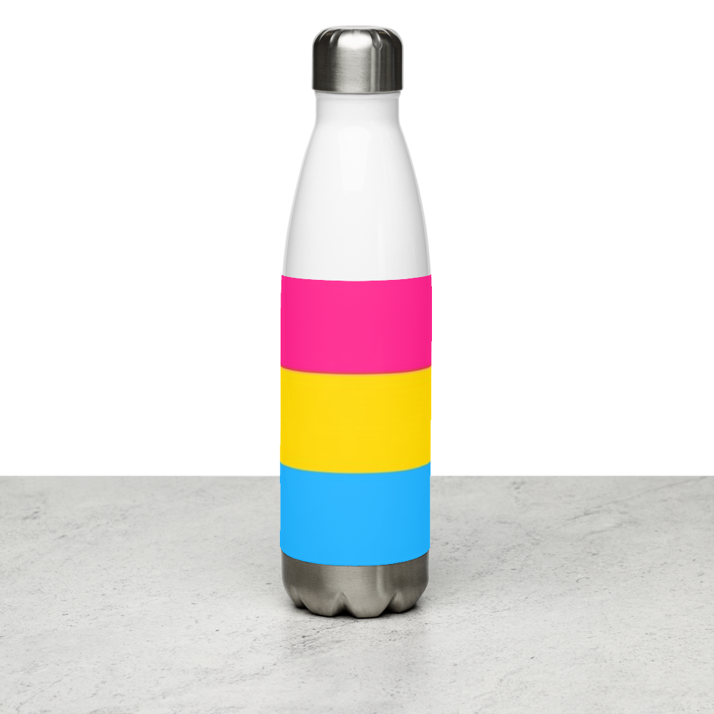 VOCE LINDX Pansexual Flag Stainless Steel Water Bottle – 500ml Insulated, Leak-Proof, BPA-Free, Gloss Finish