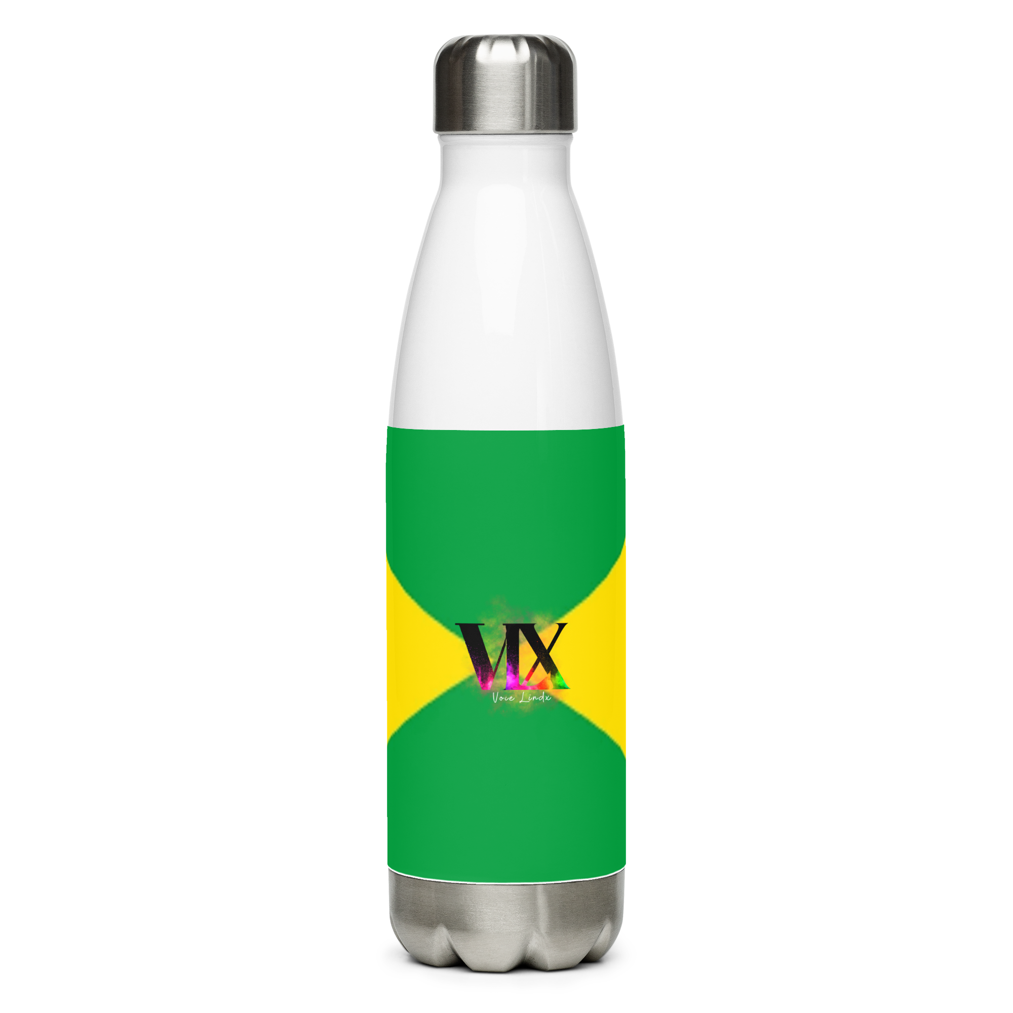 VOCE LINDX Brazil Flag Stainless Steel Water Bottle – 500ml Vacuum-Insulated, Leak-Proof, BPA-Free Travel Flask