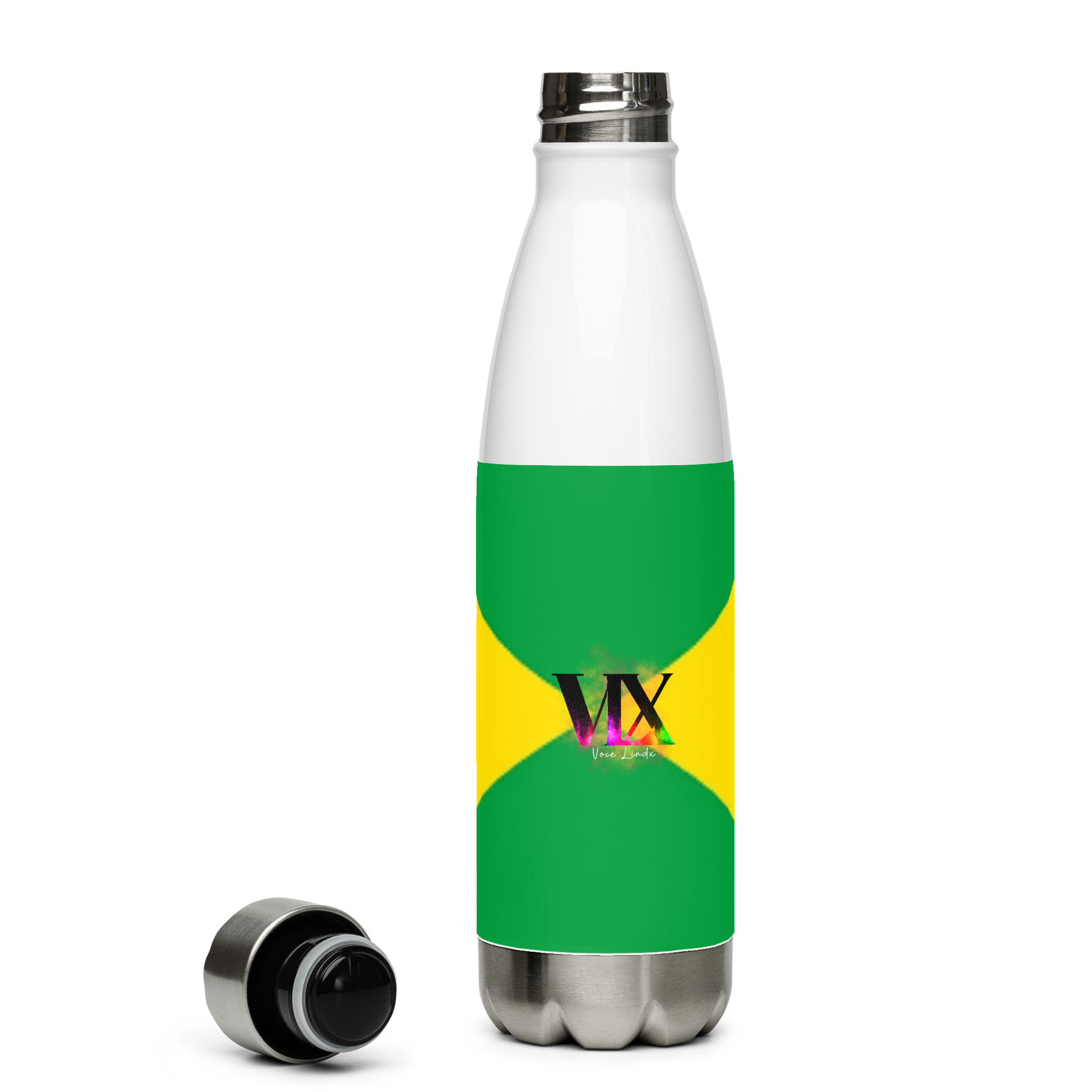 VOCE LINDX Brazil Flag Stainless Steel Water Bottle – 500ml Vacuum-Insulated, Leak-Proof, BPA-Free Travel Flask