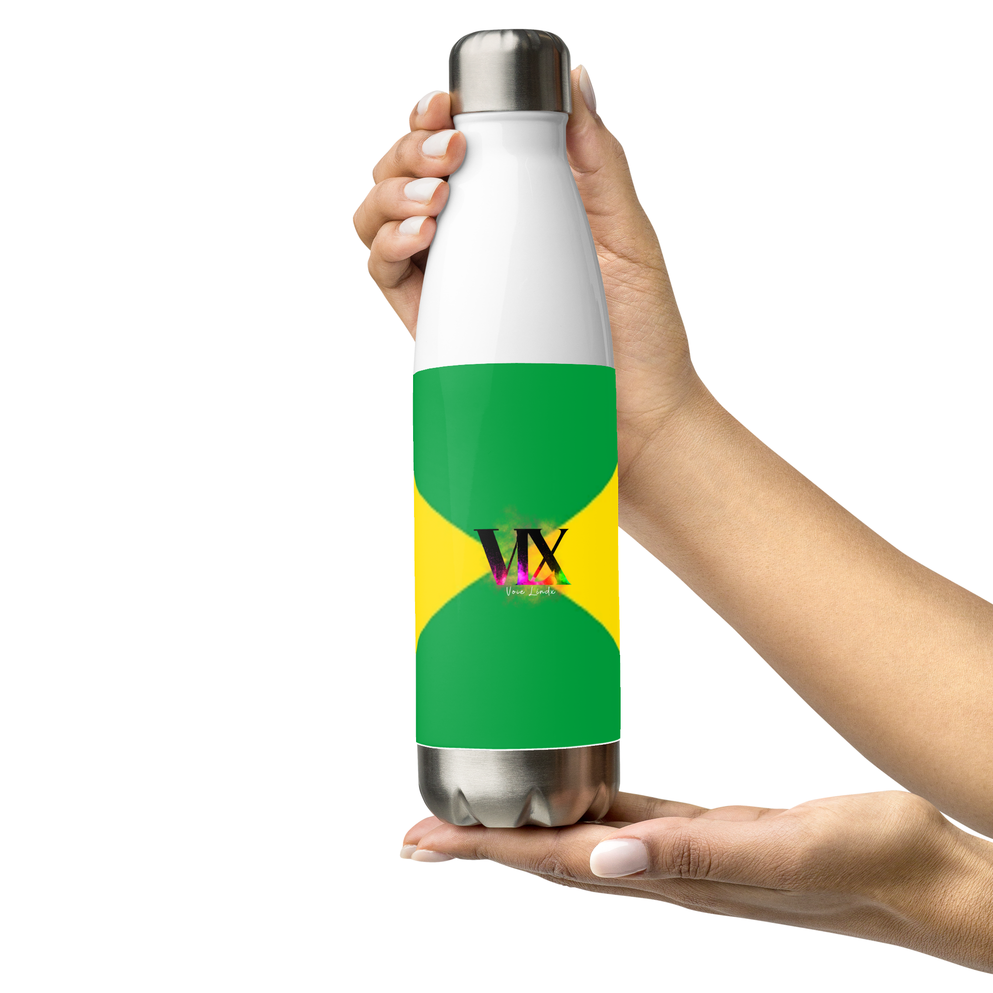 VOCE LINDX Brazil Flag Stainless Steel Water Bottle – 500ml Vacuum-Insulated, Leak-Proof, BPA-Free Travel Flask