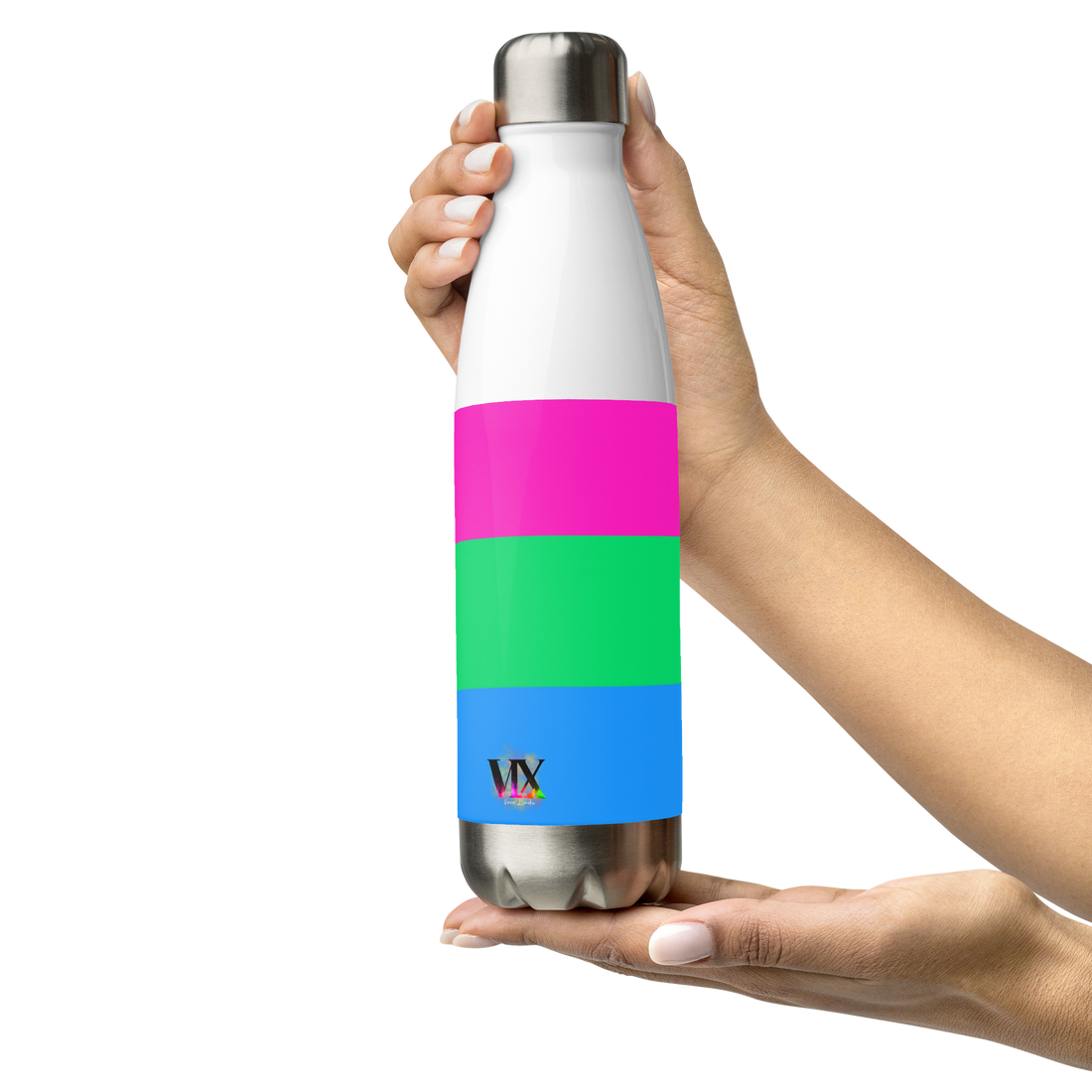 Polysexual Pride Flag Stainless Steel Water Bottle – 500ml BPA-Free Reusable Insulated Flask | LGBTQIA+ Visibility Design