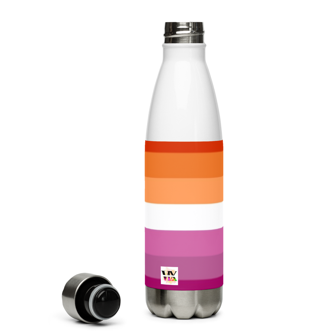 Lesbian Pride Flag Stainless Steel Water Bottle – 500ml BPA-Free Insulated Reusable Flask | LGBTQIA+ Community Design