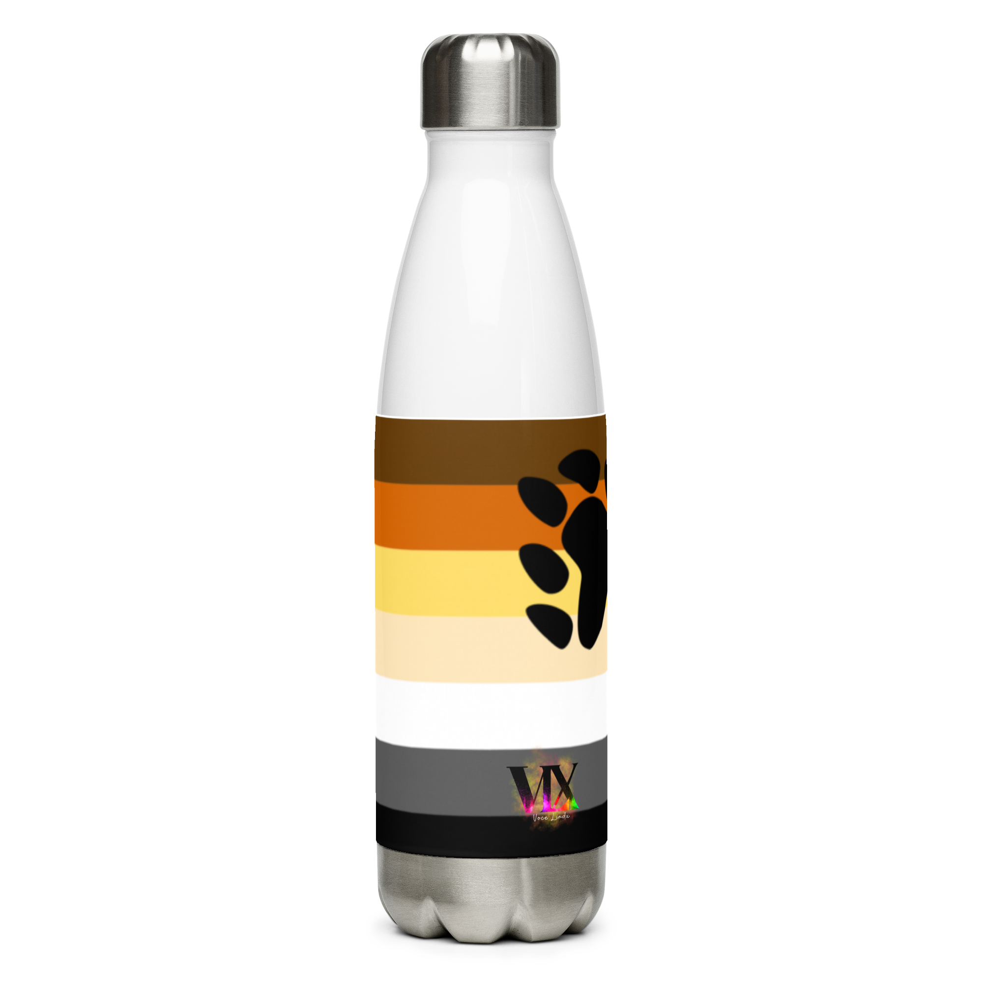 Bear Pride Flag Stainless Steel Water Bottle – 500ml BPA-Free Reusable Insulated Flask | LGBTQIA+ Community Edition
