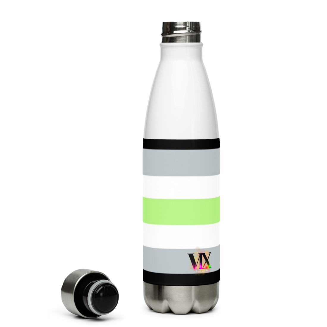 Agender Pride Flag Stainless Steel Water Bottle – 500ml BPA-Free Reusable Insulated Flask | LGBTQIA+ Visibility Design