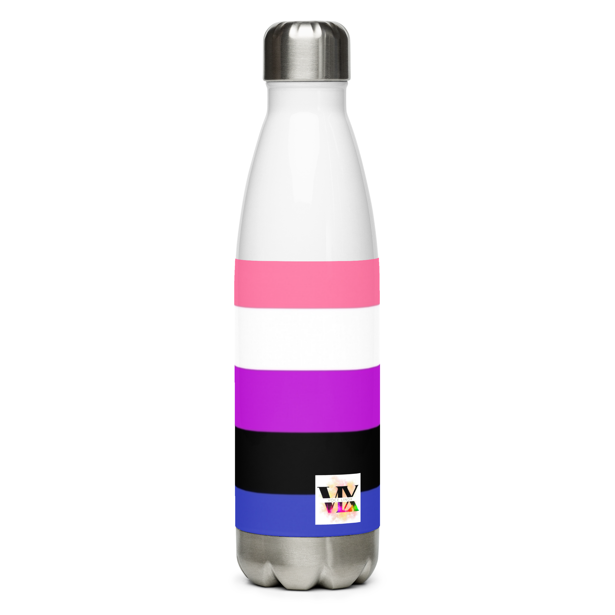 Genderfluid Pride Flag Stainless Steel Water Bottle – 500ml BPA-Free Insulated Reusable Flask | LGBTQIA+ Visibility Edition