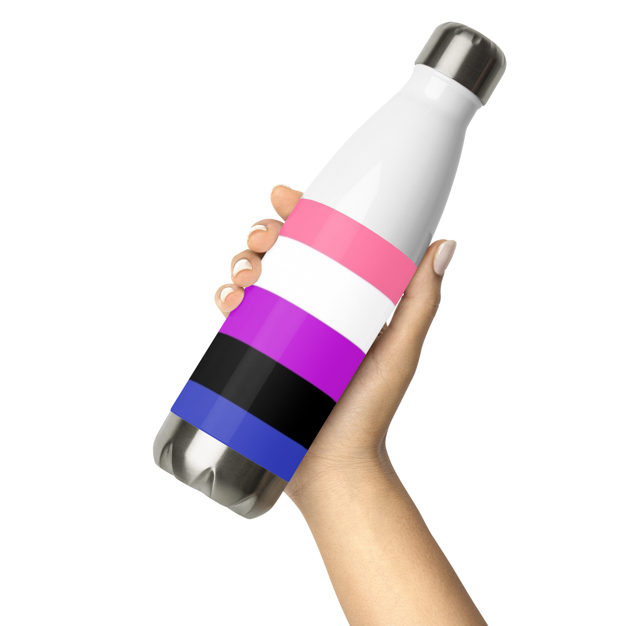 Genderfluid Pride Flag Stainless Steel Water Bottle – 500ml BPA-Free Insulated Reusable Flask | LGBTQIA+ Visibility Edition
