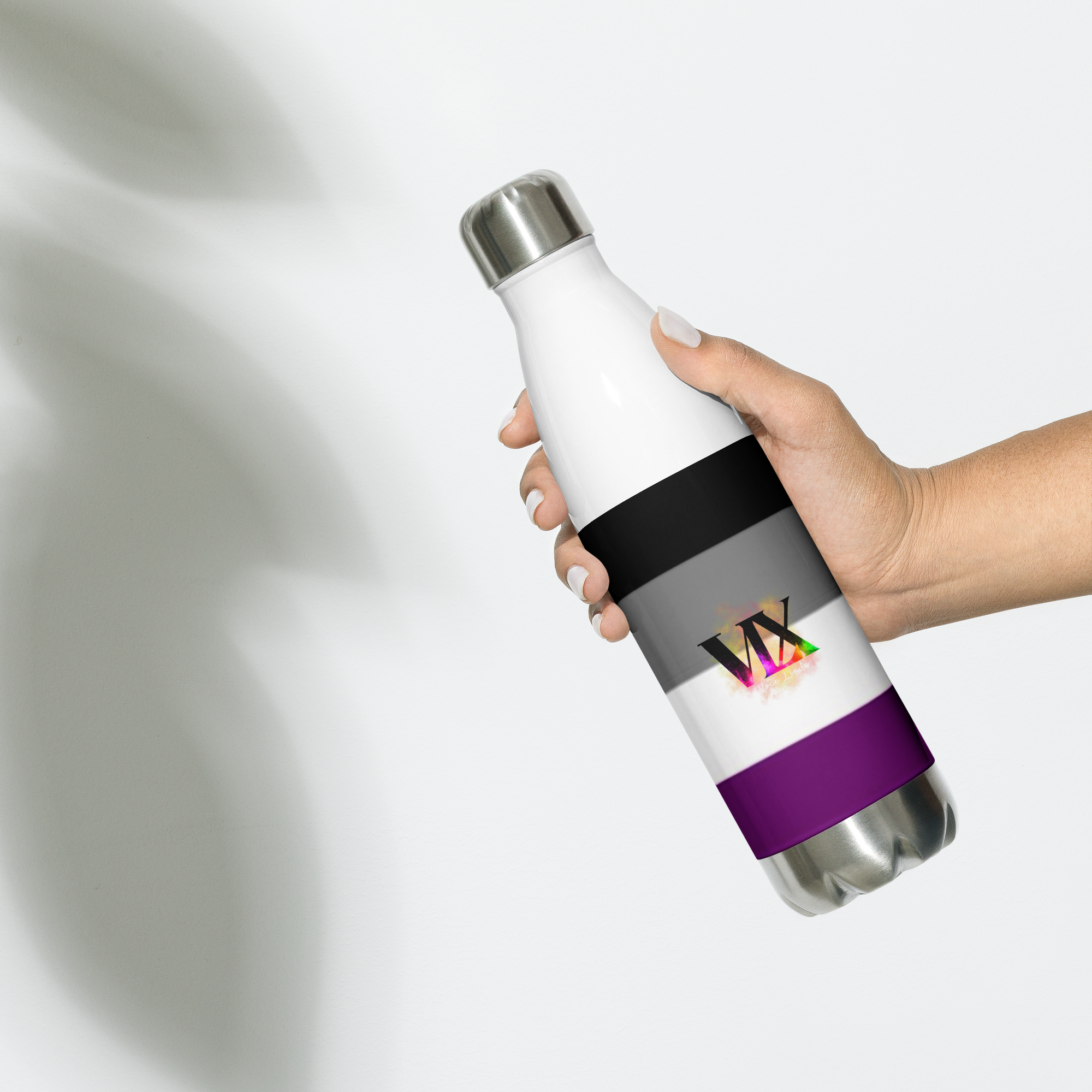VOCE LINDX Asexual Flag Stainless Steel Water Bottle – 500 ml Vacuum-Insulated, Leak-Proof, Colourful Design
