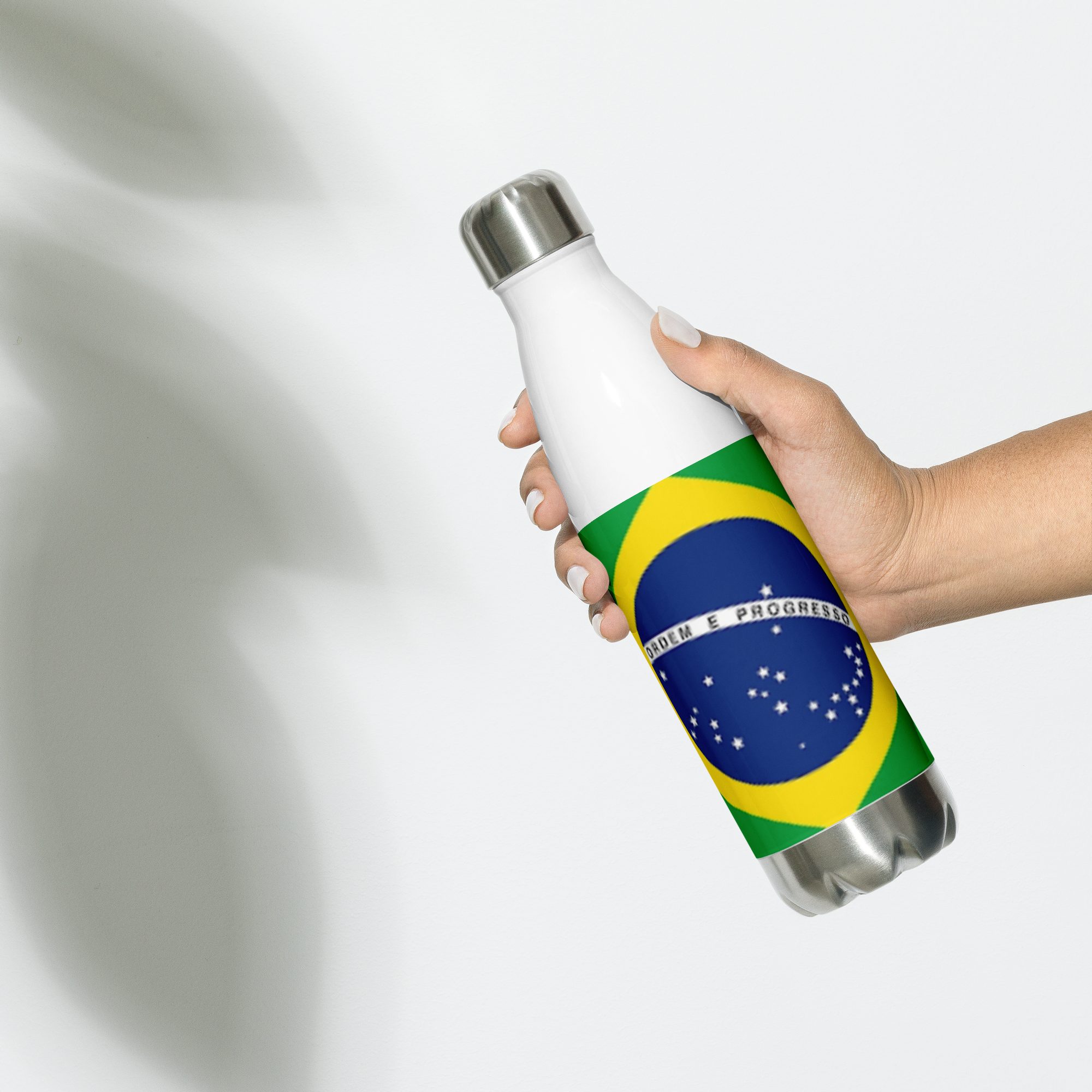 VOCE LINDX Brazil Flag Stainless Steel Water Bottle – 500ml Vacuum-Insulated, Leak-Proof, BPA-Free Travel Flask