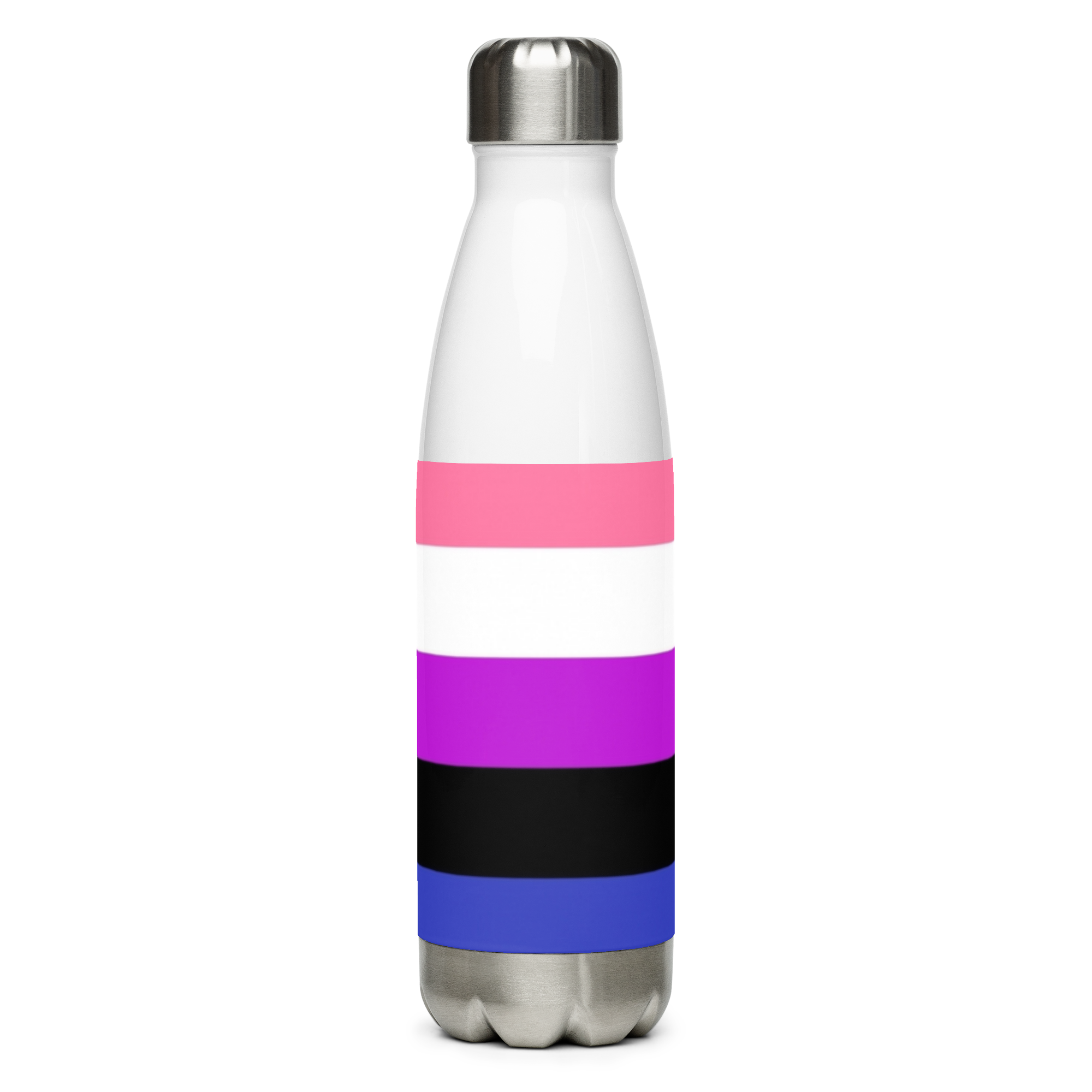 Genderfluid Pride Flag Stainless Steel Water Bottle – 500ml BPA-Free Insulated Reusable Flask | LGBTQIA+ Visibility Edition