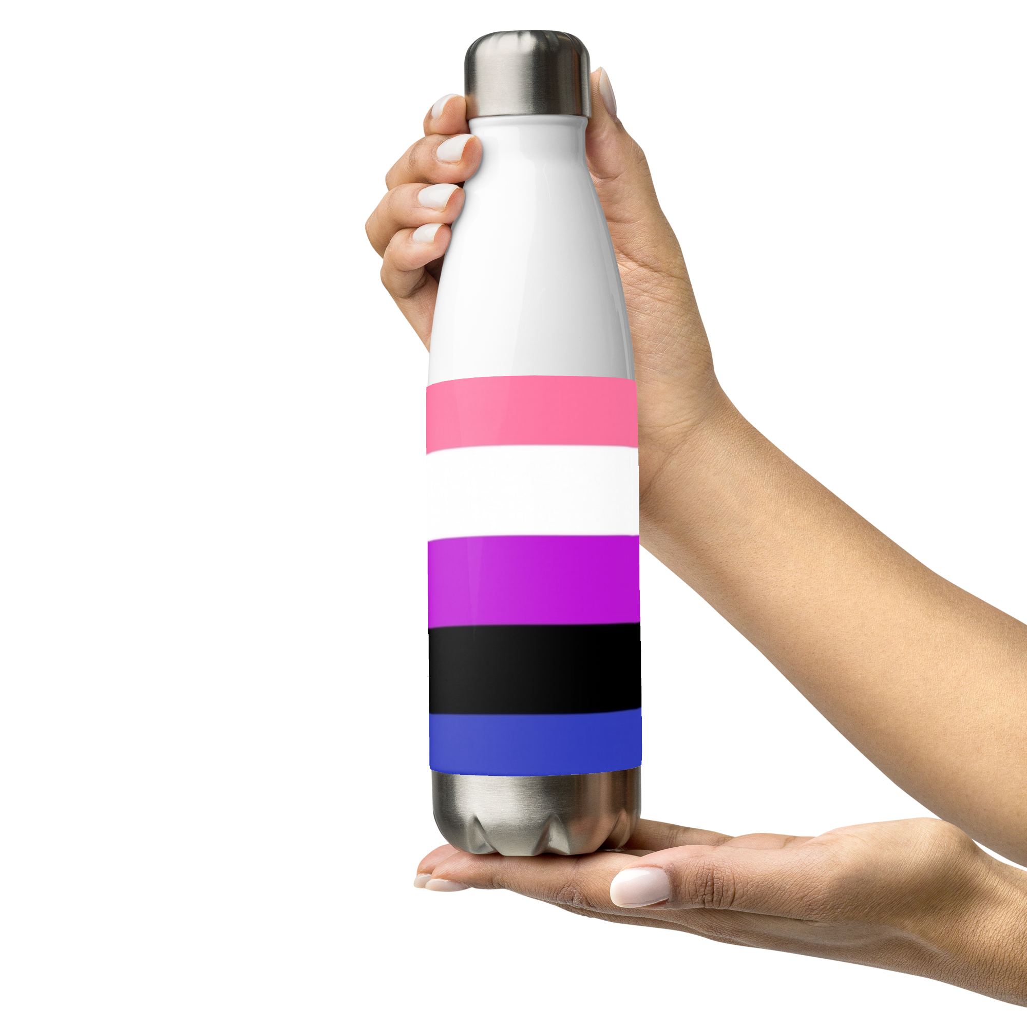 Genderfluid Pride Flag Stainless Steel Water Bottle – 500ml BPA-Free Insulated Reusable Flask | LGBTQIA+ Visibility Edition