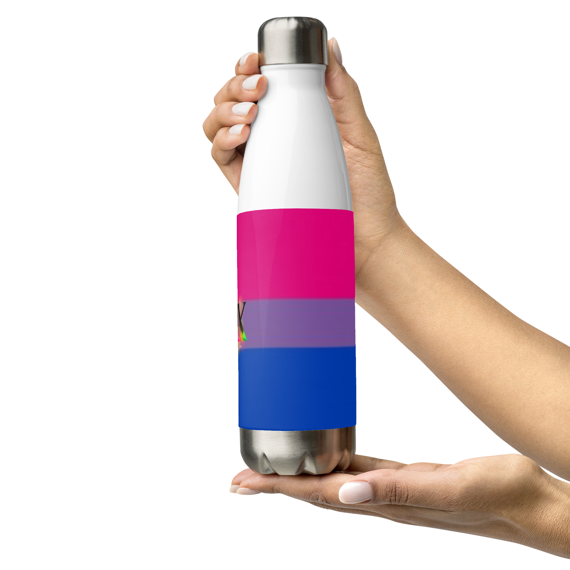 VOCE LINDX Bisexual Flag Stainless Steel Water Bottle – 500ml Double-Walled, Leak-Proof, Gloss Finish