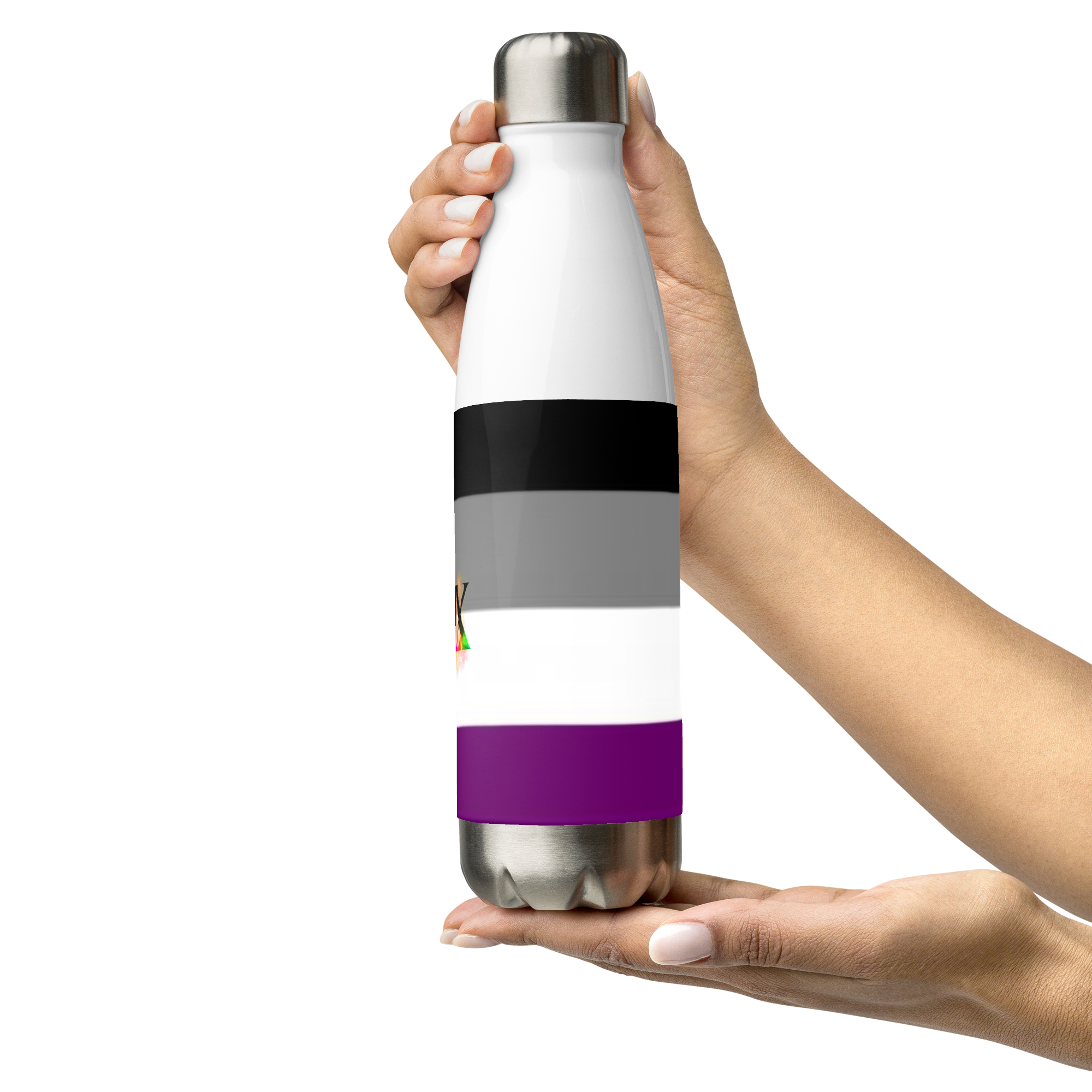 VOCE LINDX Asexual Flag Stainless Steel Water Bottle – 500 ml Vacuum-Insulated, Leak-Proof, Colourful Design