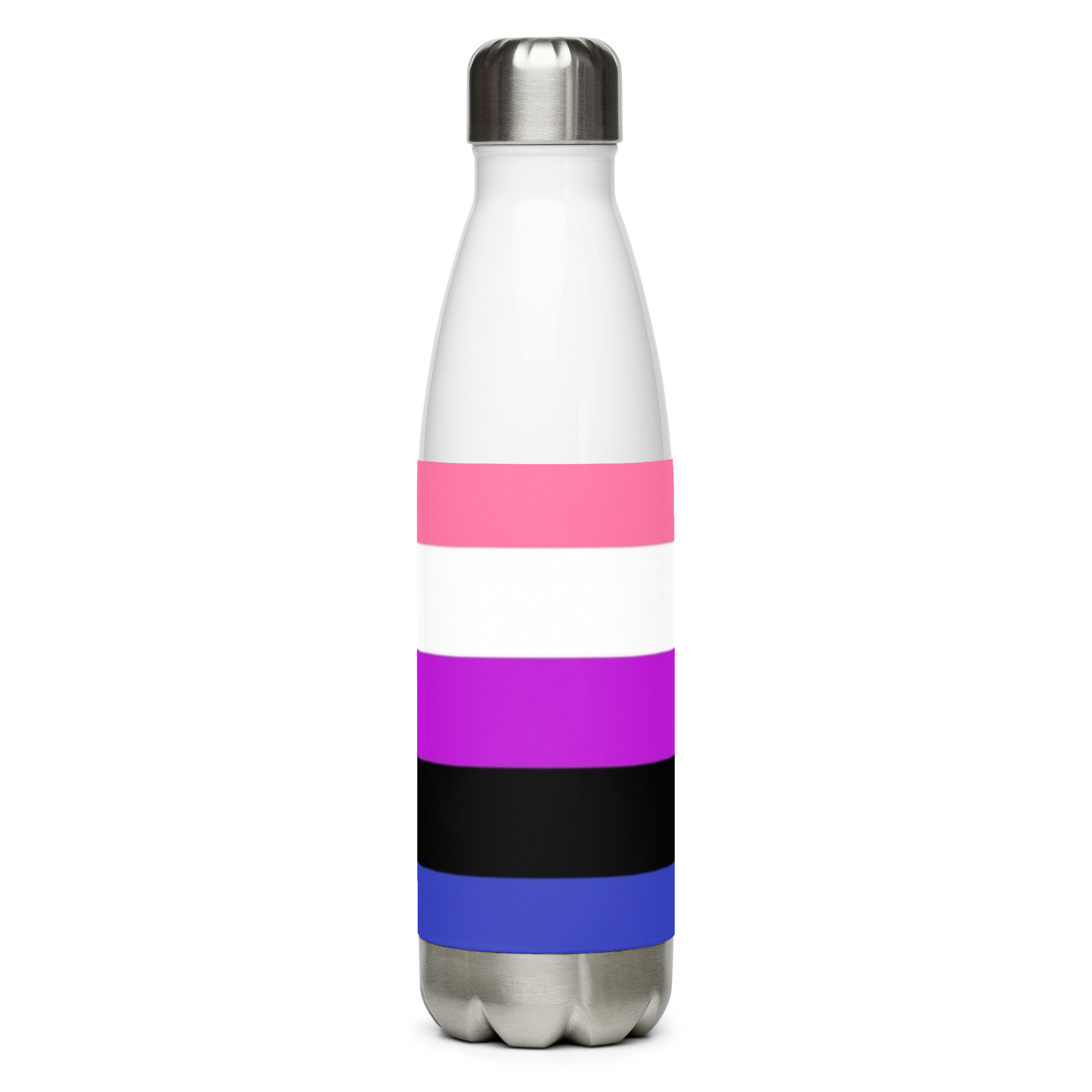 Genderfluid Pride Flag Stainless Steel Water Bottle – 500ml BPA-Free Insulated Reusable Flask | LGBTQIA+ Visibility Edition