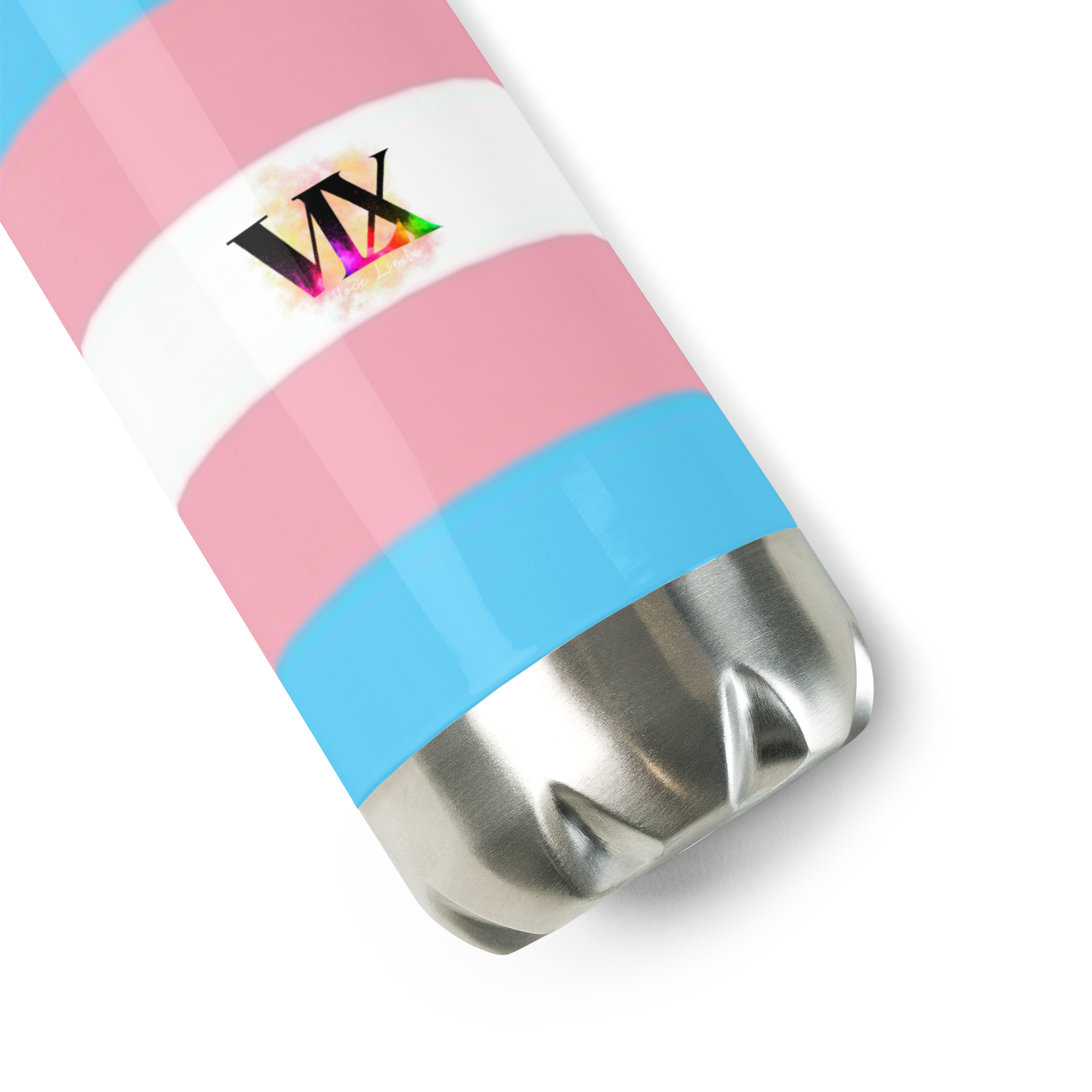 Stainless Steel Water Bottle – Transgender Pride Flag | Inclusive Gender-Neutral Drinkware