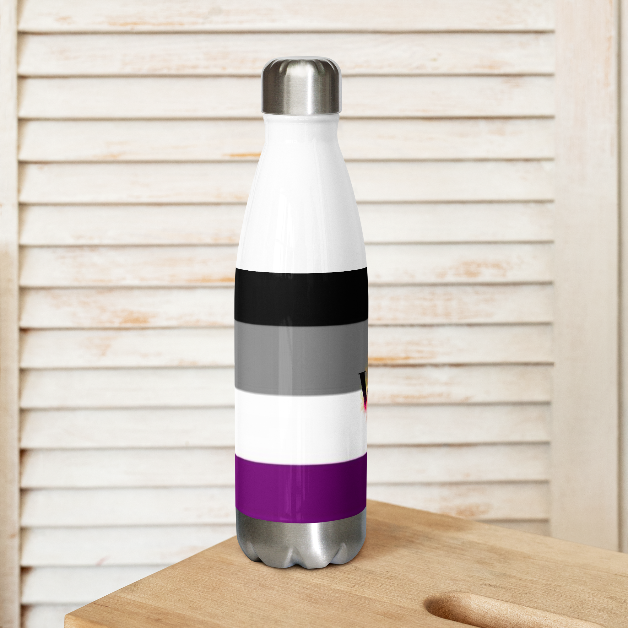 VOCE LINDX Asexual Flag Stainless Steel Water Bottle – 500 ml Vacuum-Insulated, Leak-Proof, Colourful Design