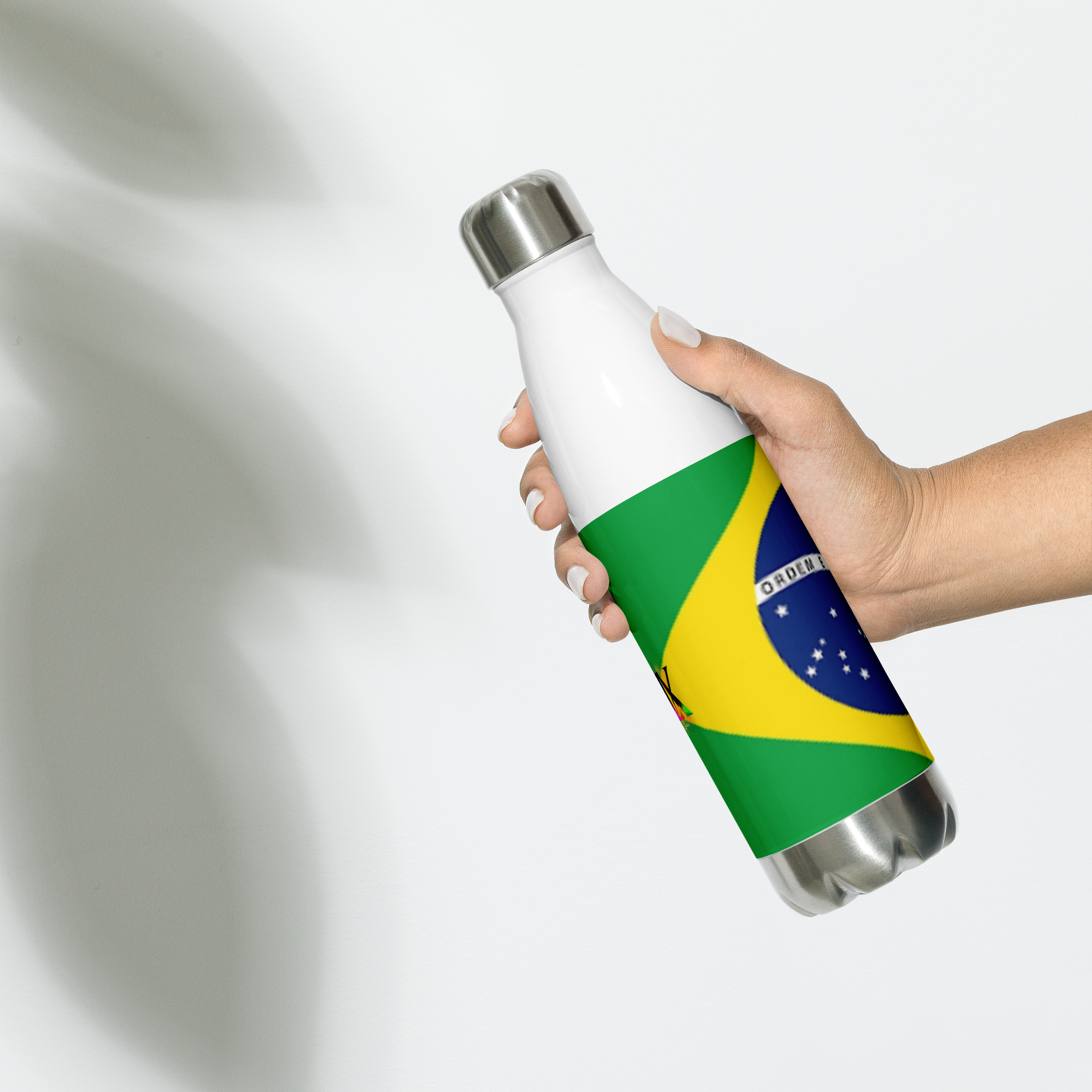 VOCE LINDX Brazil Flag Stainless Steel Water Bottle – 500ml Vacuum-Insulated, Leak-Proof, BPA-Free Travel Flask