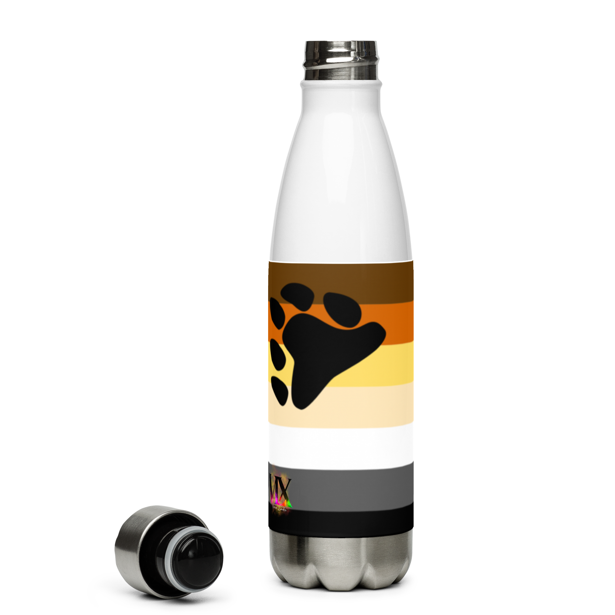 Bear Pride Flag Stainless Steel Water Bottle – 500ml BPA-Free Reusable Insulated Flask | LGBTQIA+ Community Edition