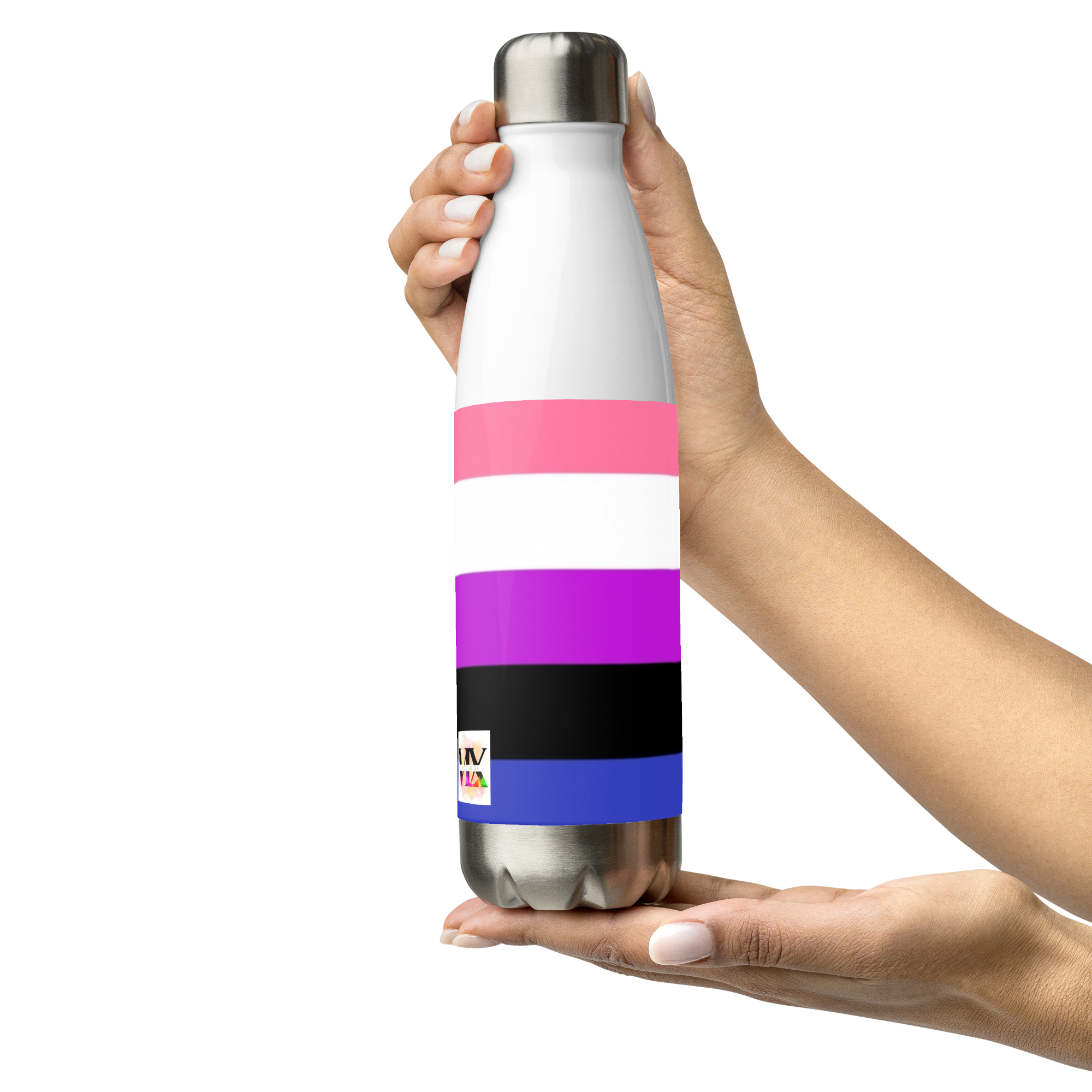 Genderfluid Pride Flag Stainless Steel Water Bottle – 500ml BPA-Free Insulated Reusable Flask | LGBTQIA+ Visibility Edition