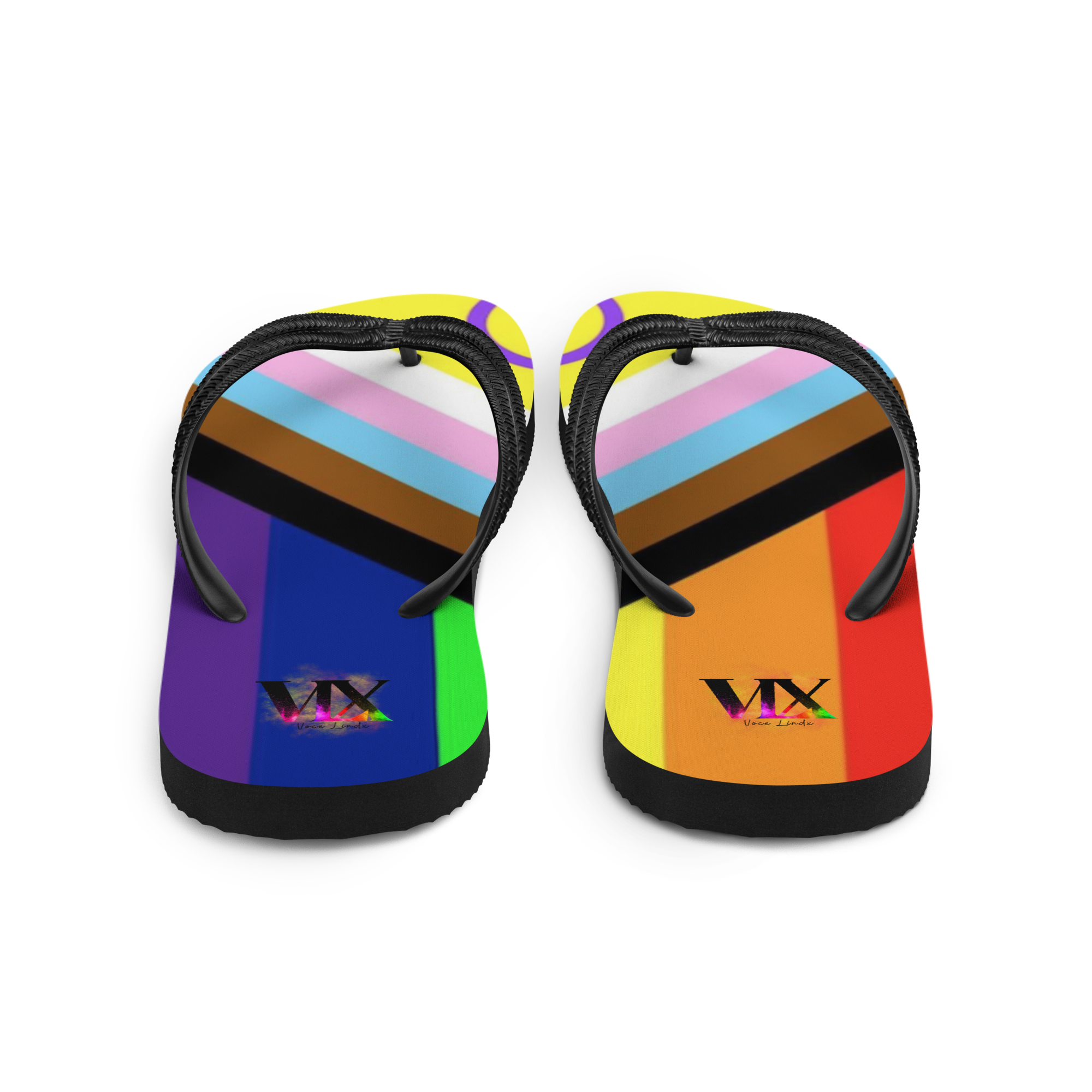 VOCE LINDX Intersex Pride Flip‑Flops – Rubber Sole with Soft Lined Strap & Non‑Slip Grip – Inclusive Summer Footwear