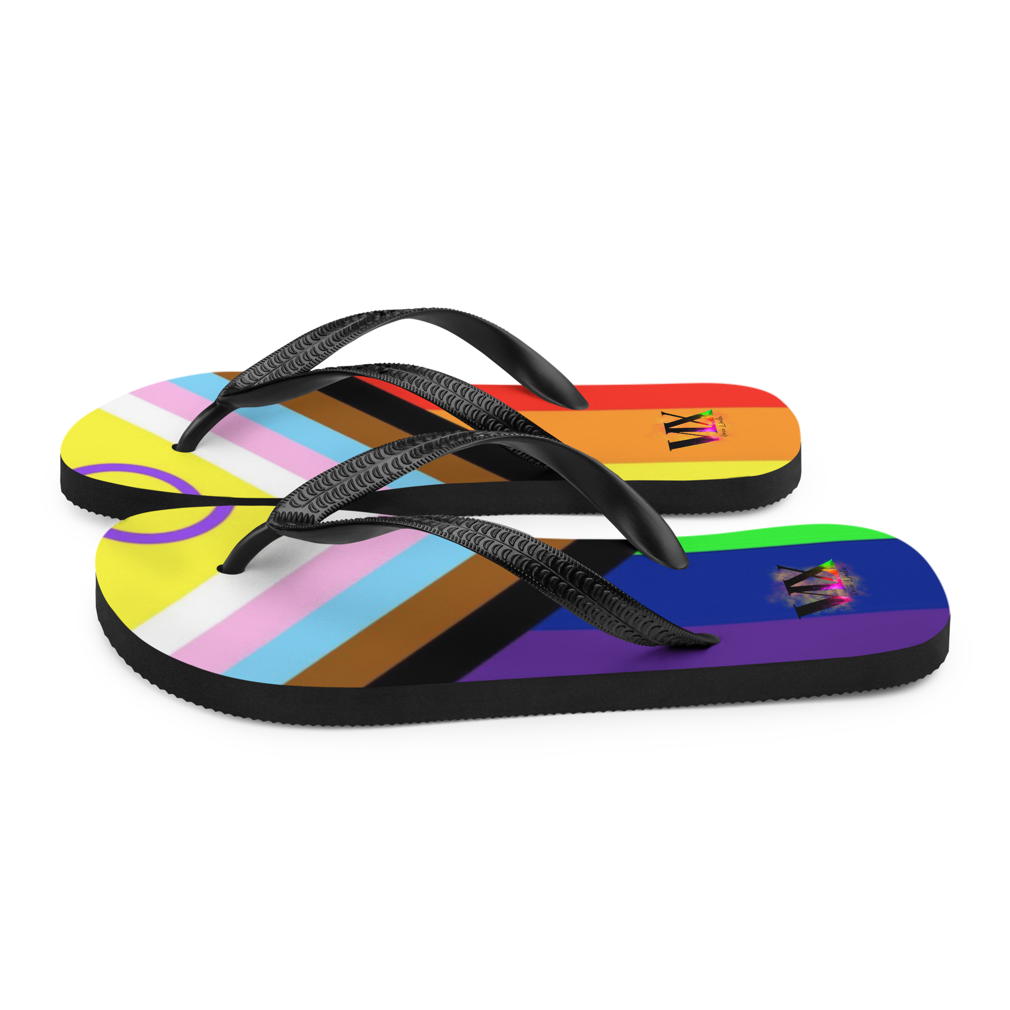 VOCE LINDX Intersex Pride Flip‑Flops – Rubber Sole with Soft Lined Strap & Non‑Slip Grip – Inclusive Summer Footwear