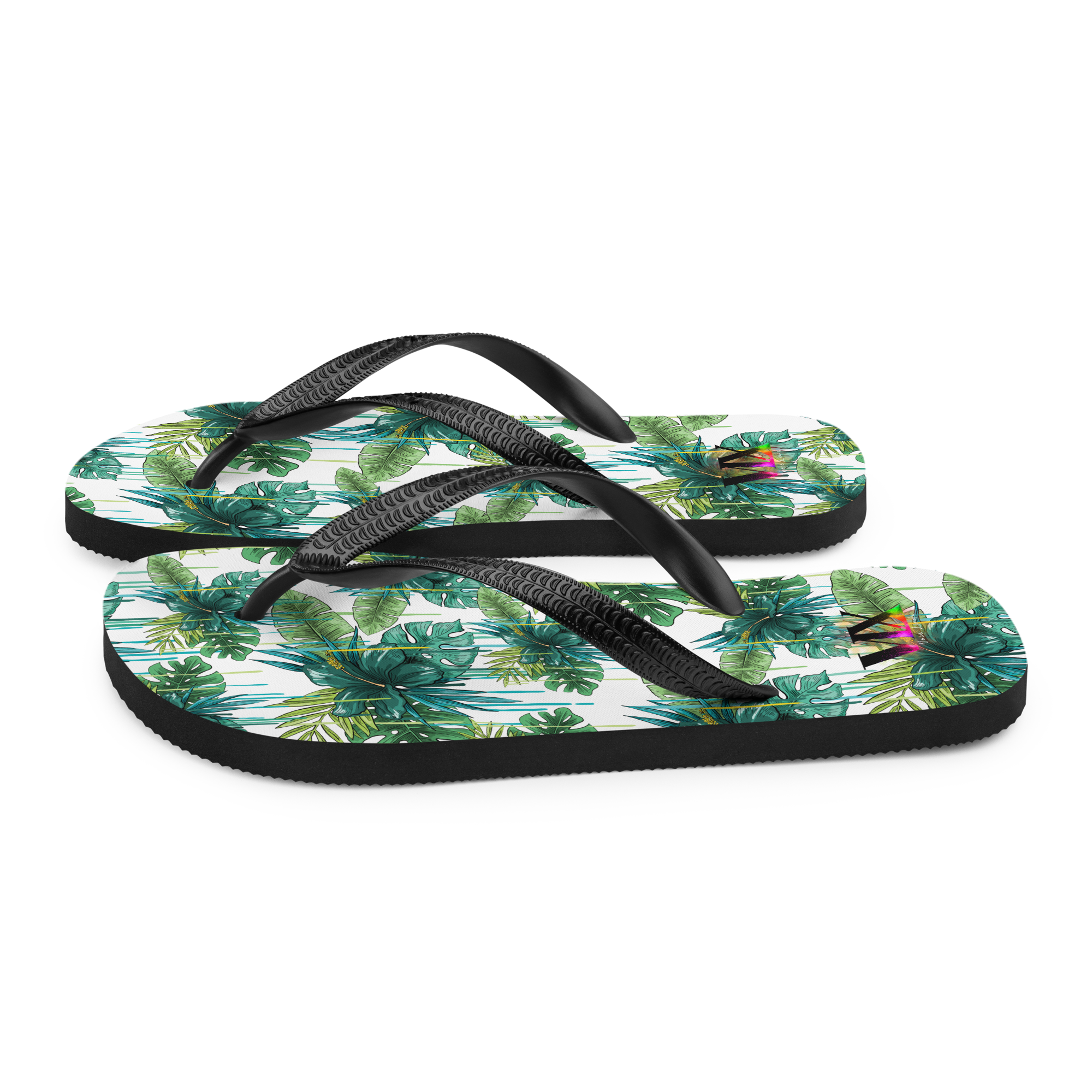 VOCE LINDX Green Flower Flip‑Flops – Floral Design, Cushioned Sole & Non‑Slip Grip – Lightweight Summer Footwear