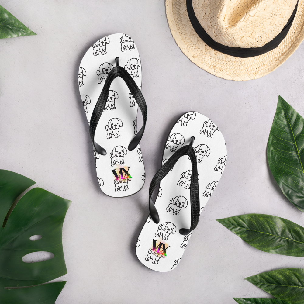 Dog Print Flip-Flops – Fun Canine Design Sandals with Cushioned Sole | Comfortable Footwear for Dog Lovers