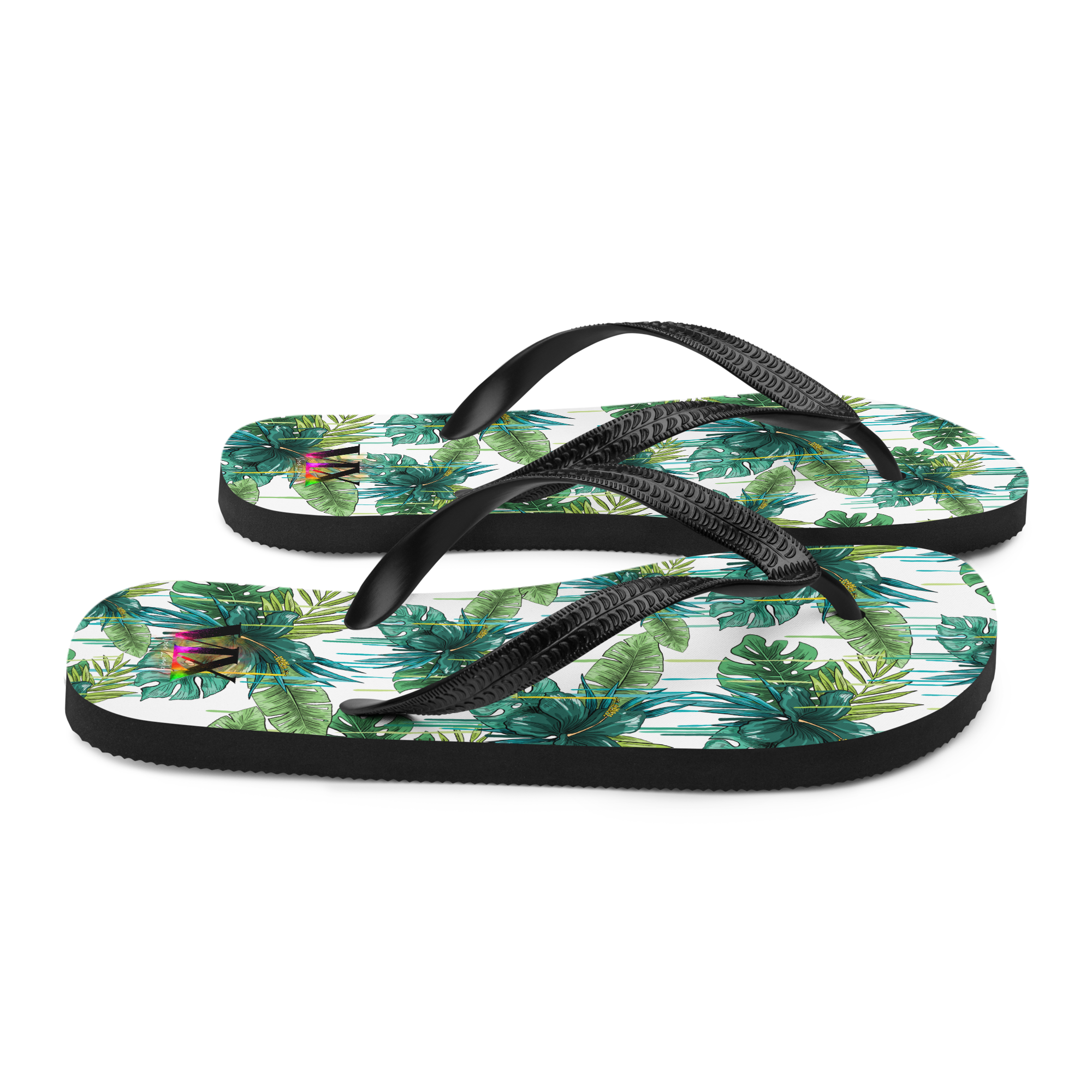 VOCE LINDX Green Flower Flip‑Flops – Floral Design, Cushioned Sole & Non‑Slip Grip – Lightweight Summer Footwear
