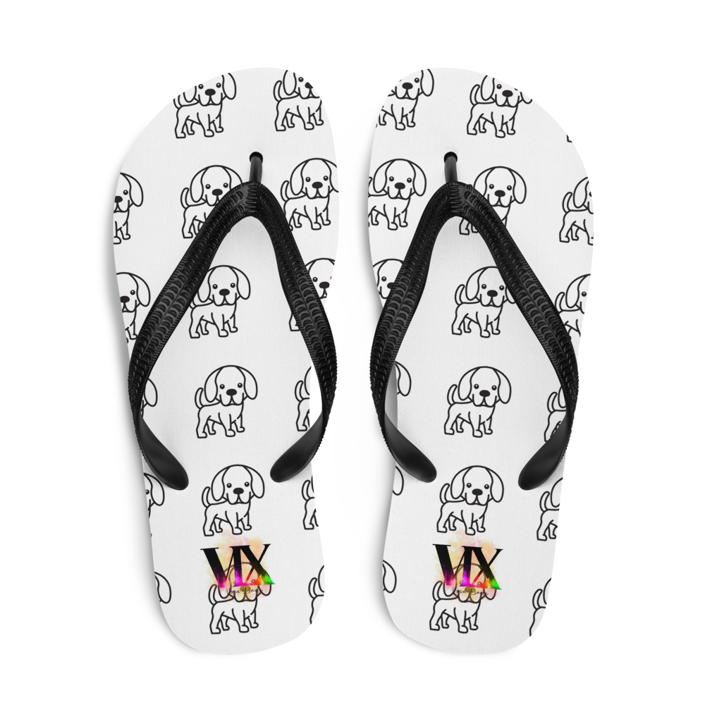 Dog Print Flip-Flops – Fun Canine Design Sandals with Cushioned Sole | Comfortable Footwear for Dog Lovers