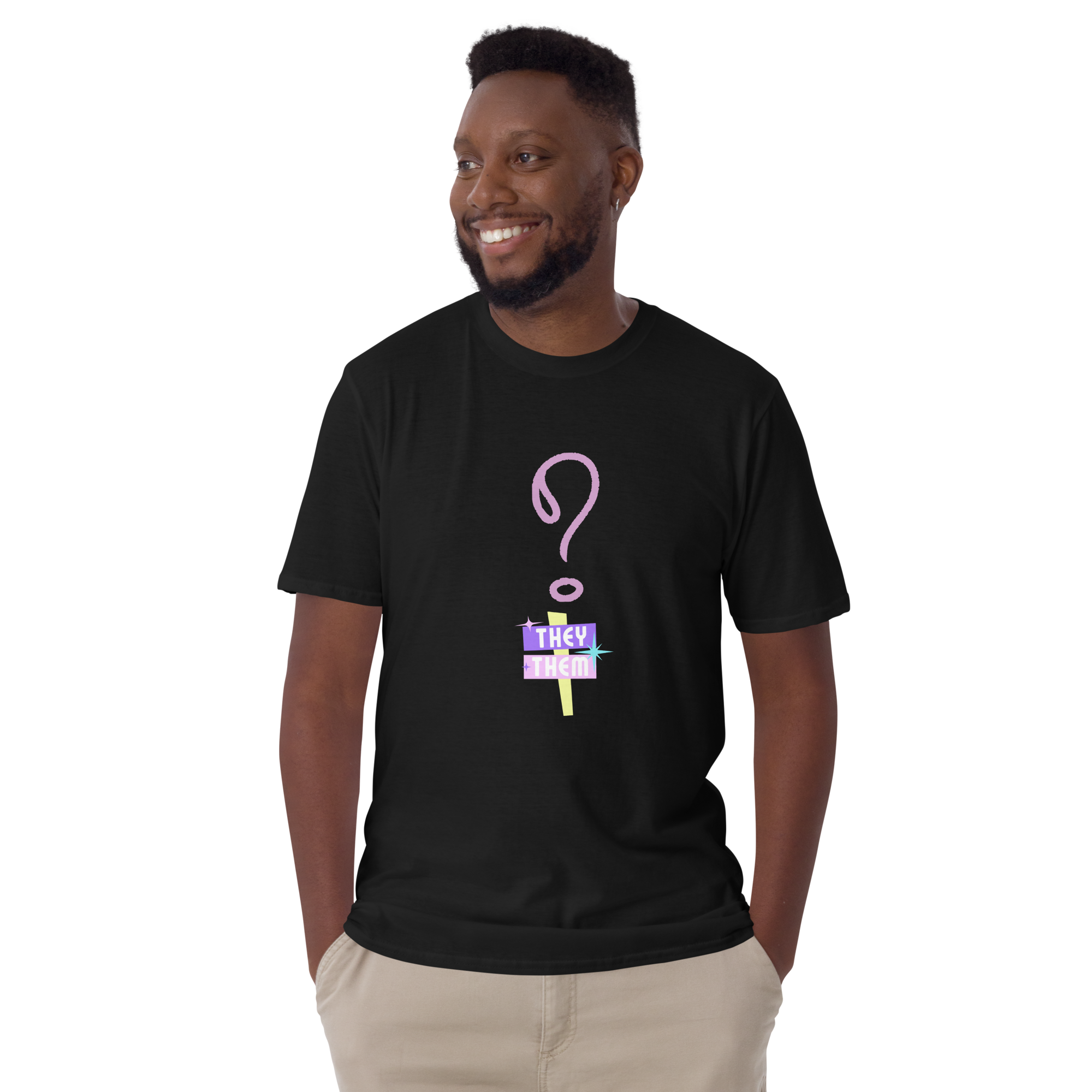 VOCE LINDX “They/Them” Short Sleeve T‑Shirt – 100 % Cotton Jersey, Pronoun-Statement Tee