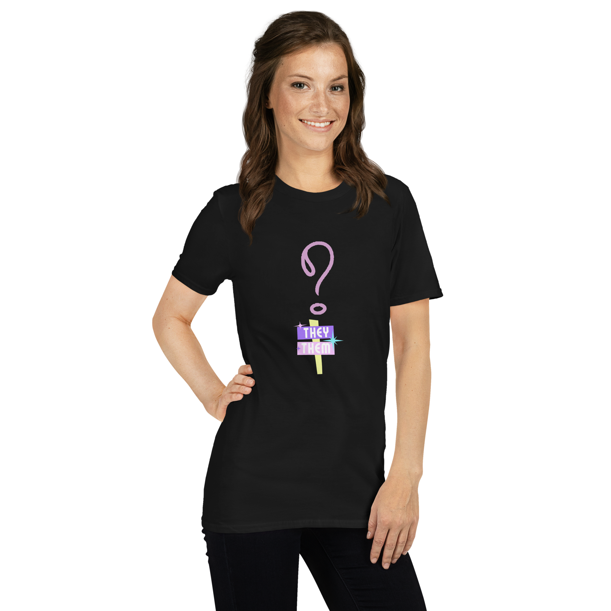 VOCE LINDX “They/Them” Short Sleeve T‑Shirt – 100 % Cotton Jersey, Pronoun-Statement Tee