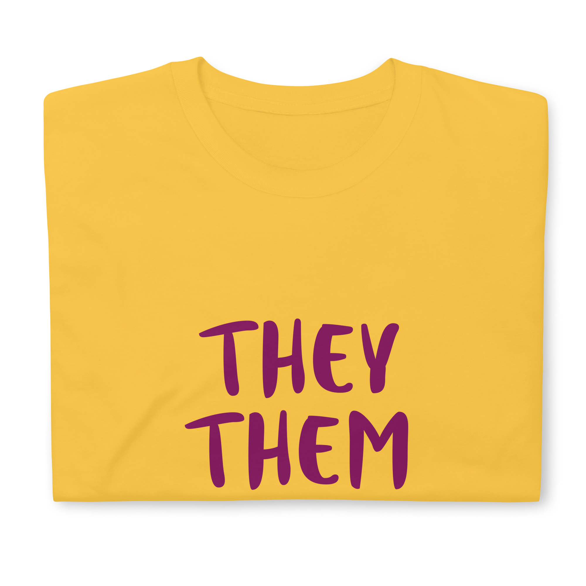 Short-Sleeve Cotton T-Shirt – “They/Them/Theirs” Pronouns Print | Inclusive Pride Design