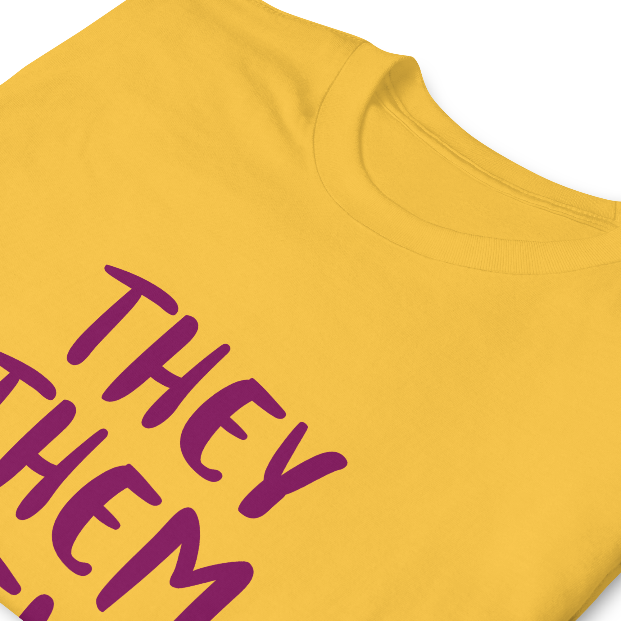 Short-Sleeve Cotton T-Shirt – “They/Them/Theirs” Pronouns Print | Inclusive Pride Design