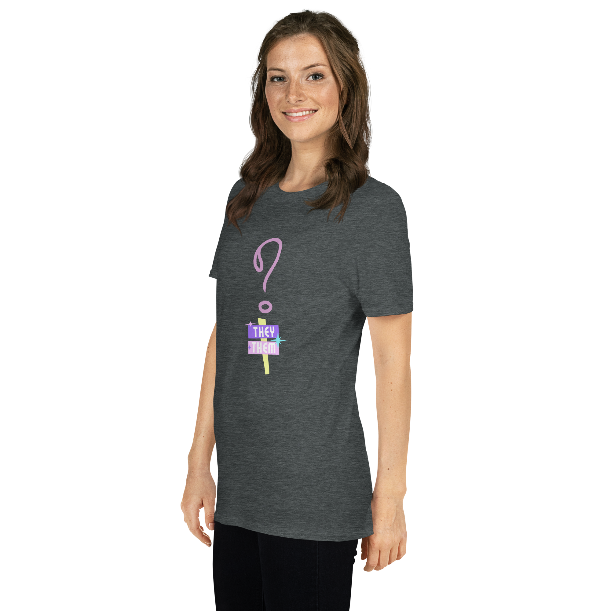 VOCE LINDX “They/Them” Short Sleeve T‑Shirt – 100 % Cotton Jersey, Pronoun-Statement Tee