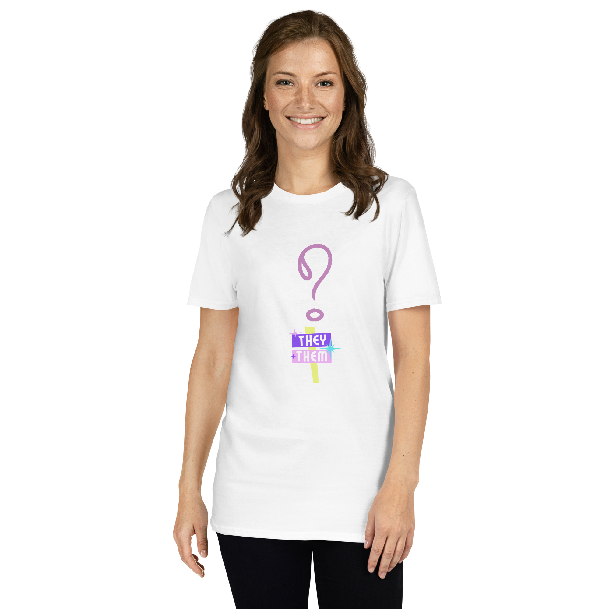 VOCE LINDX “They/Them” Short Sleeve T‑Shirt – 100 % Cotton Jersey, Pronoun-Statement Tee