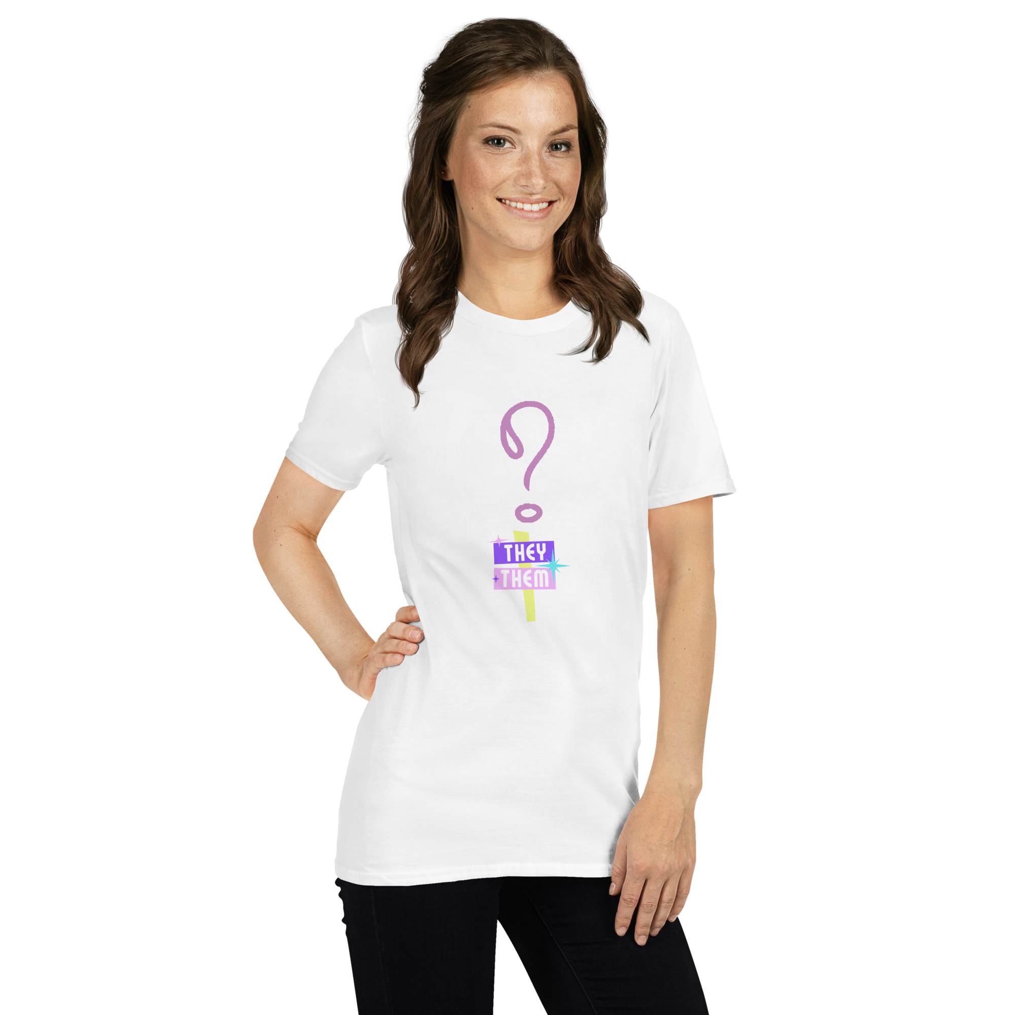 VOCE LINDX “They/Them” Short Sleeve T‑Shirt – 100 % Cotton Jersey, Pronoun-Statement Tee
