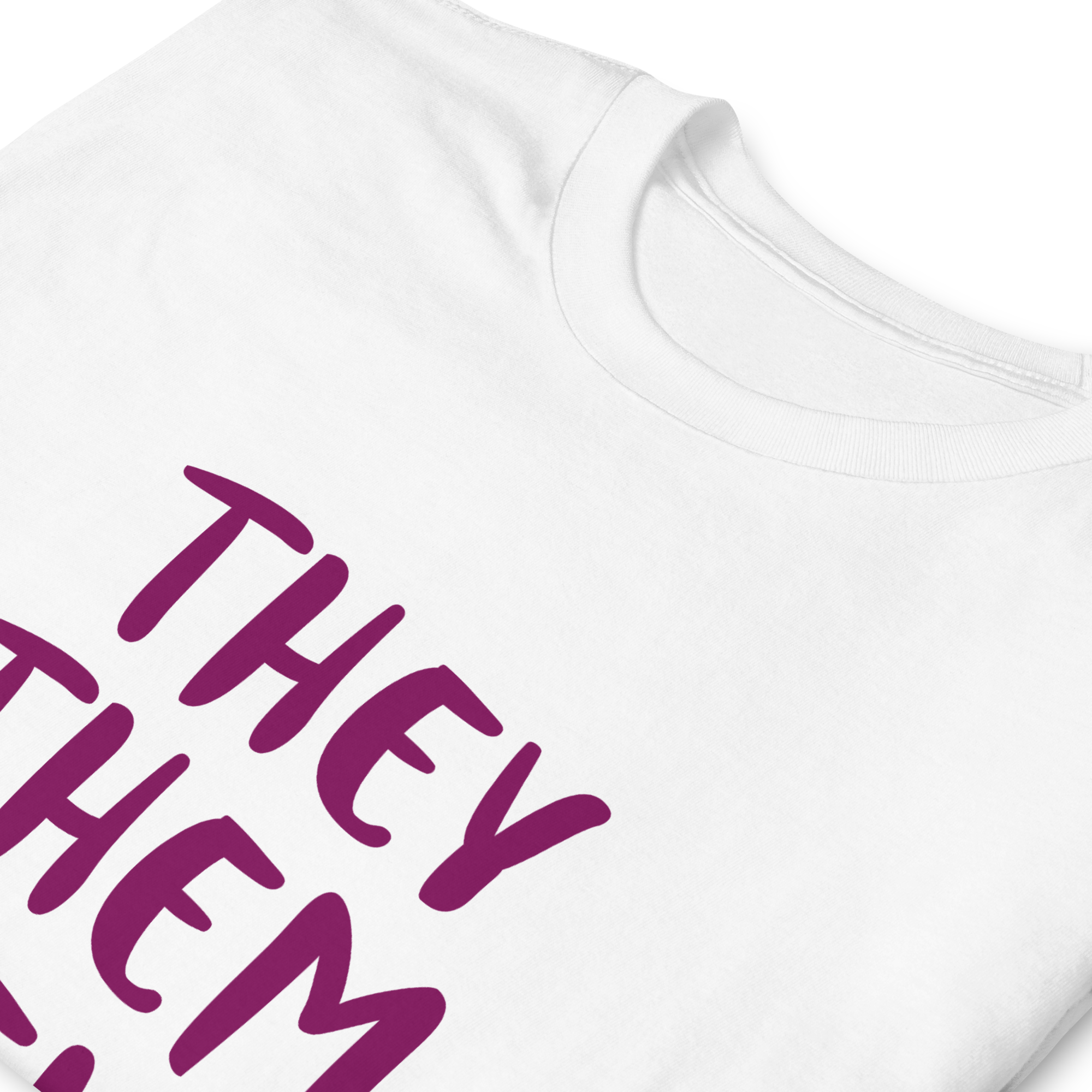 Short-Sleeve Cotton T-Shirt – “They/Them/Theirs” Pronouns Print | Inclusive Pride Design