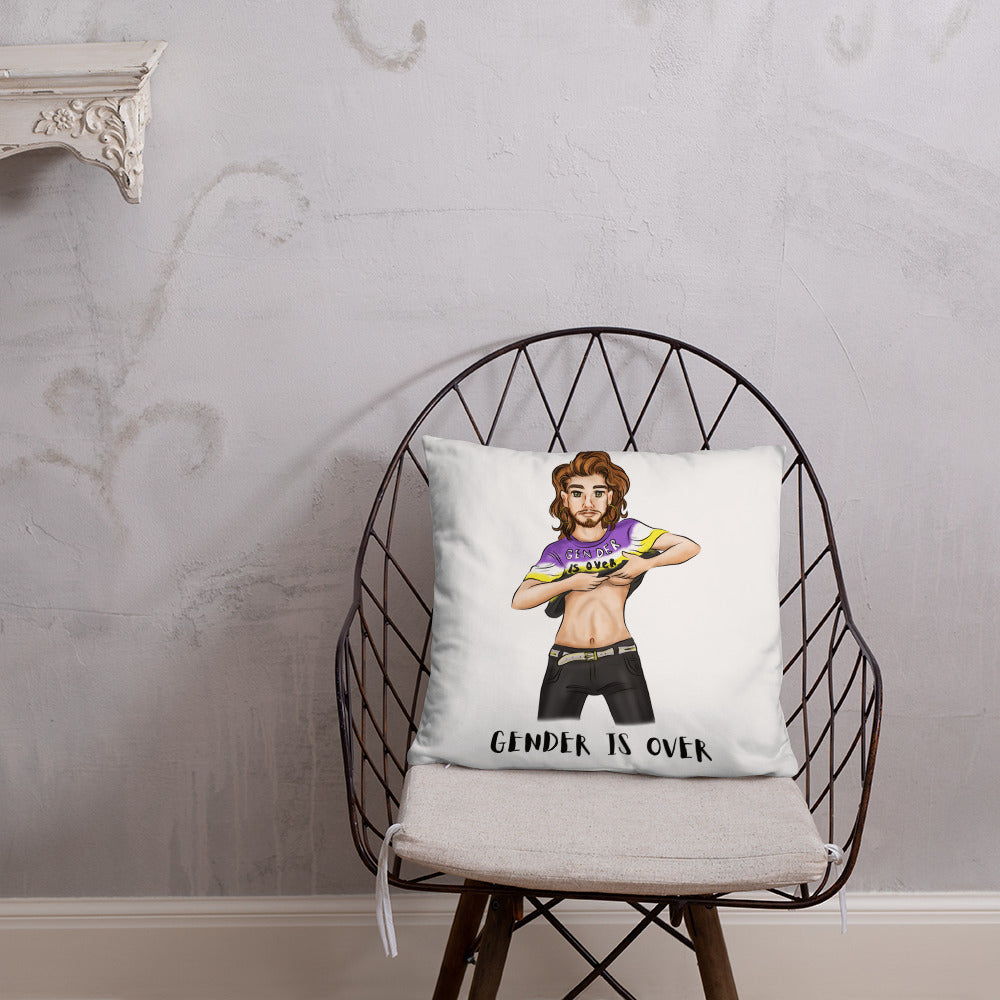 Basic Cushion – “Gender Is Over” Statement Print | Decorative Square Throw Pillow | Voce Lindx
