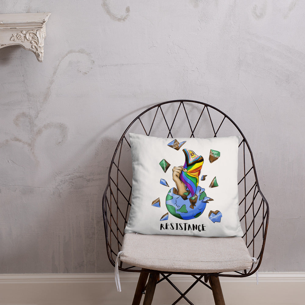 Basic Cushion – “Resistance Planet” Print | Decorative Square Throw Pillow | Voce Lindx