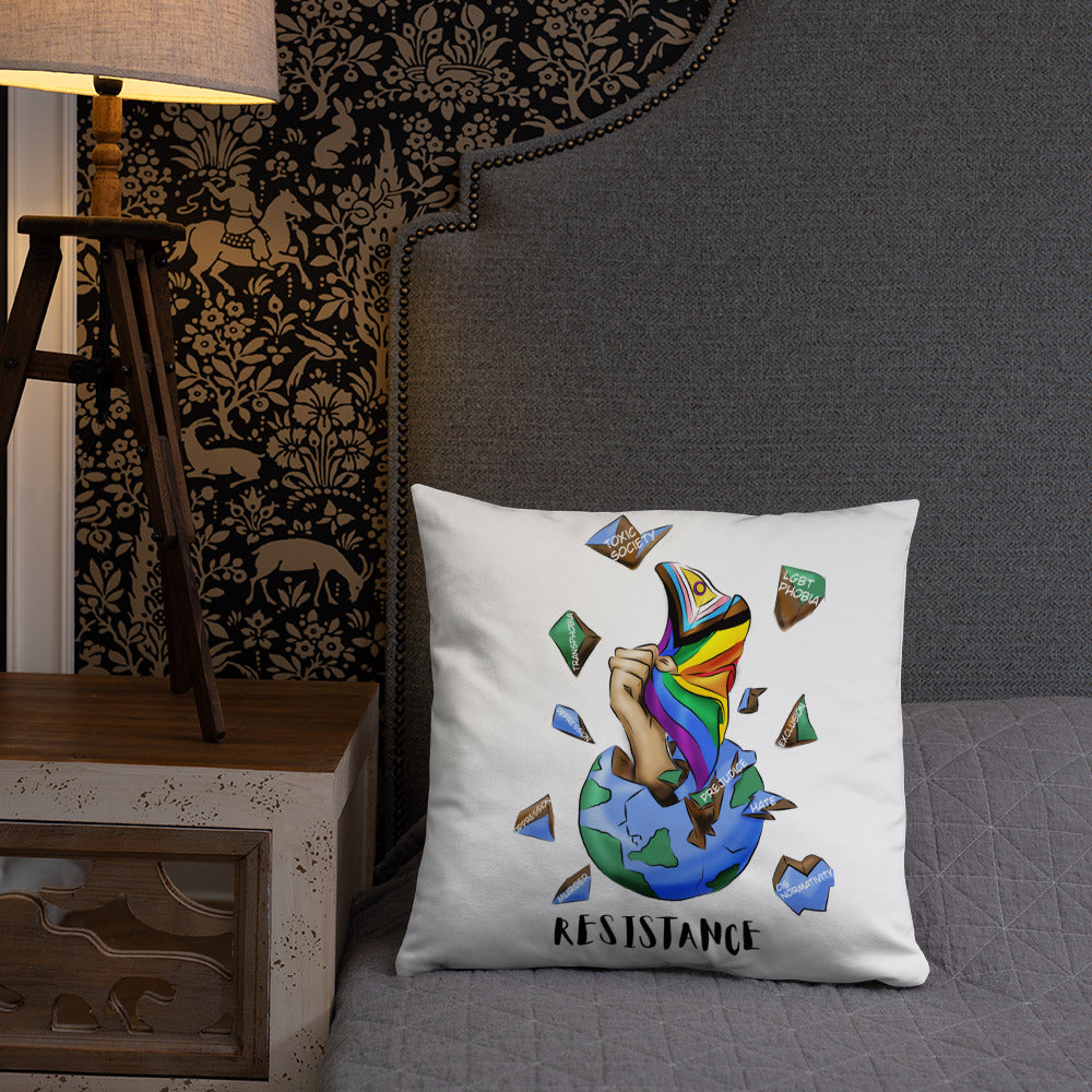 Basic Cushion – “Resistance Planet” Print | Decorative Square Throw Pillow | Voce Lindx