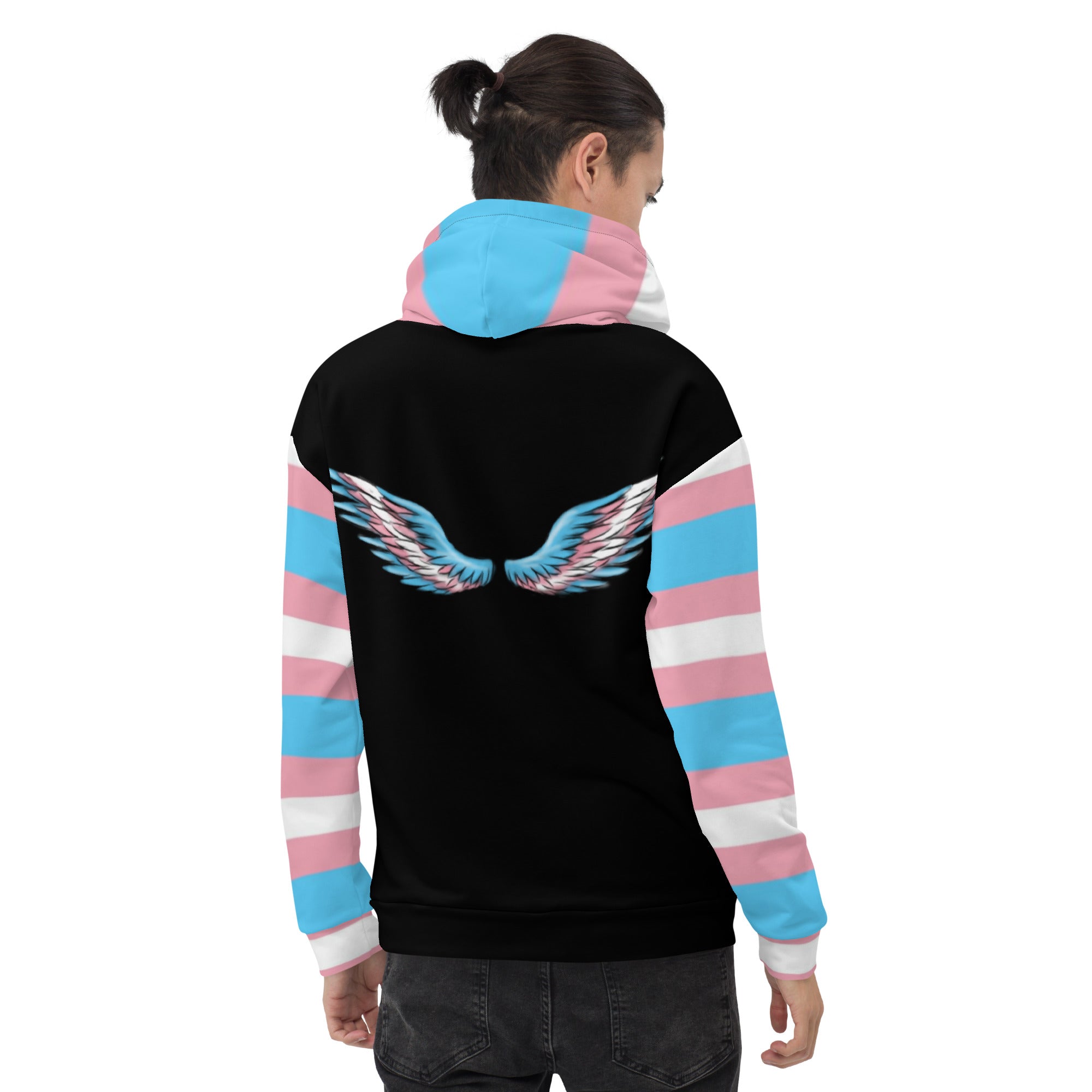 Transgender Pride Flag Hoodie – Light Blue, Pink and White | Inclusive and Comfortable