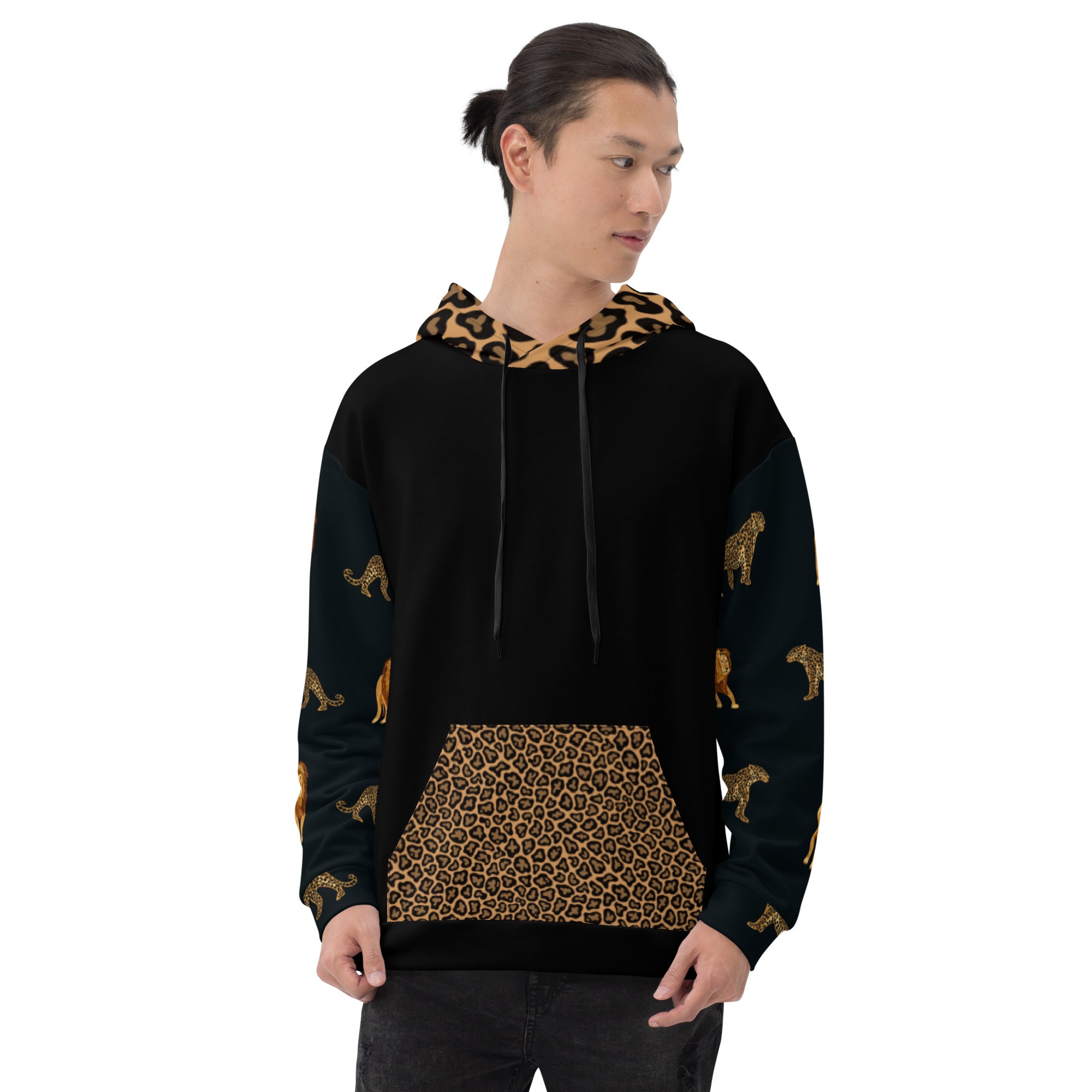 Jaguar and Lion Hoodie – Bold Wildlife Artwork | Empowering Pride Statement