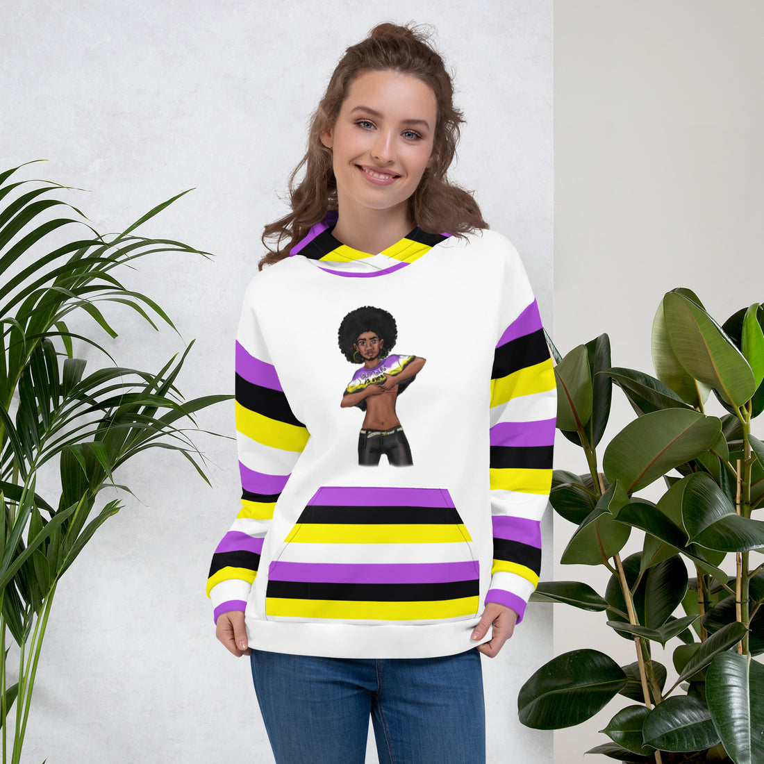 Non-Binary “Gender Is Over” Hoodie – Black and Yellow | Bold, Inclusive & Comfortable