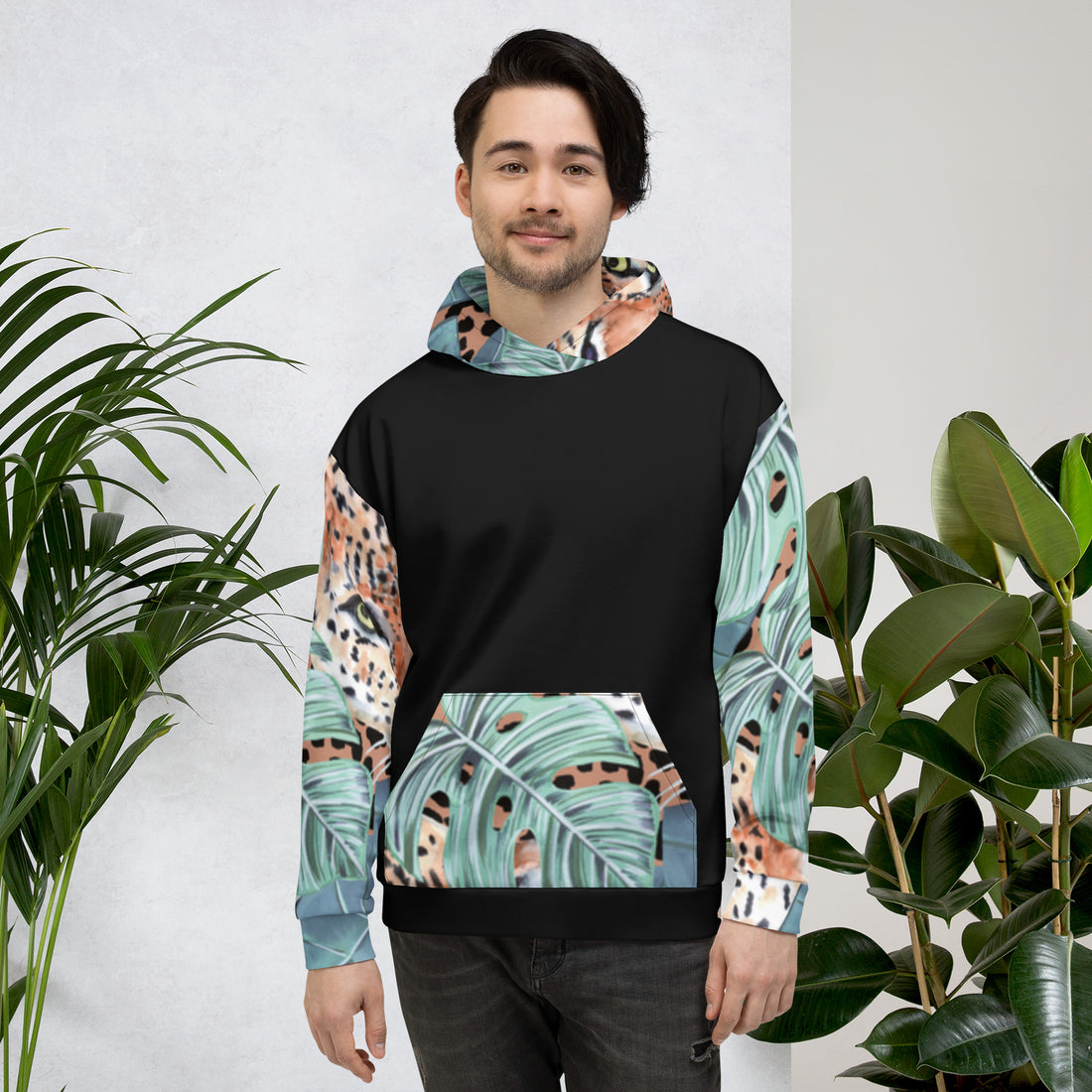 Jaguar and Leaf Hoodie – Statement Print for Bold Personalities