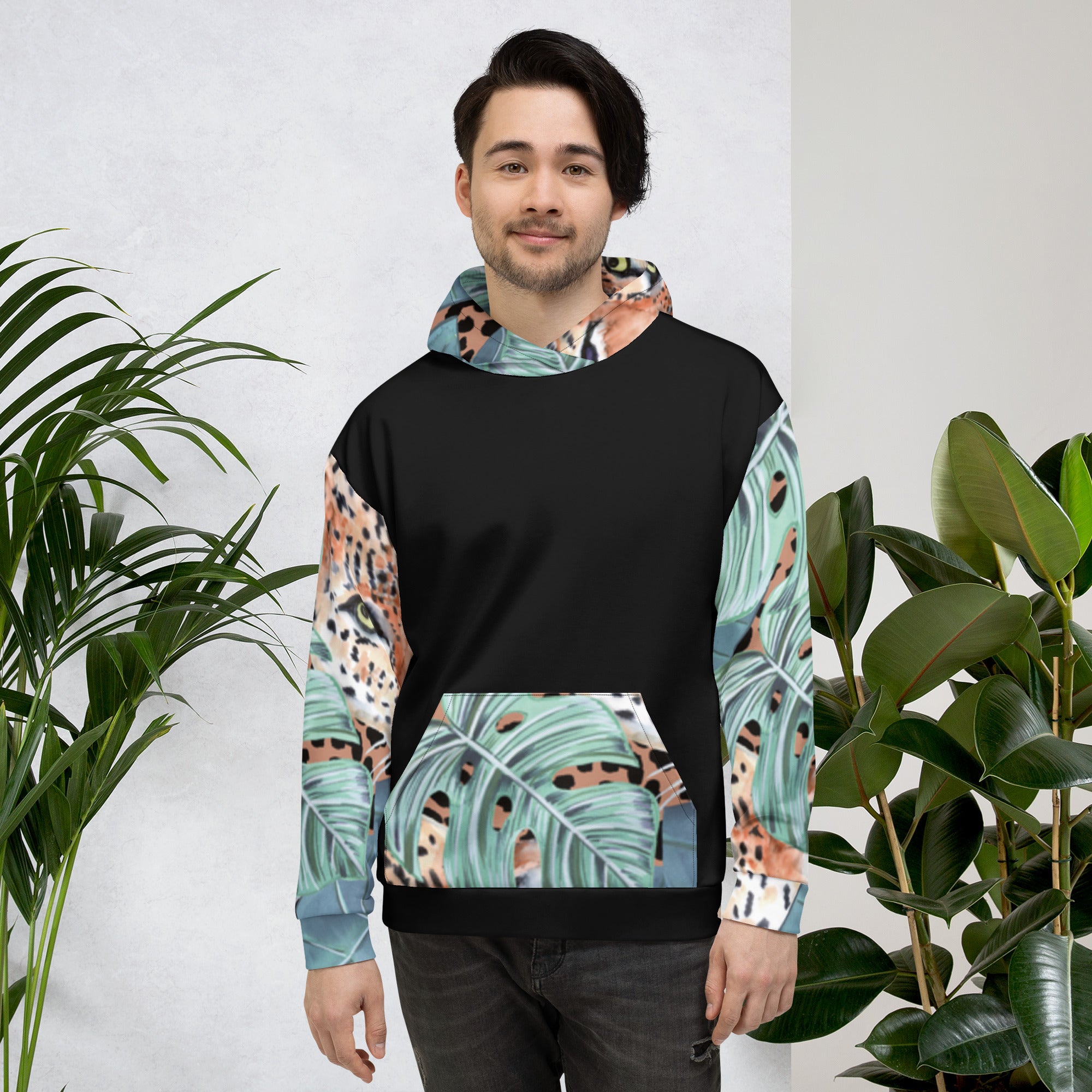 Jaguar and Leaf Hoodie – Statement Print for Bold Personalities